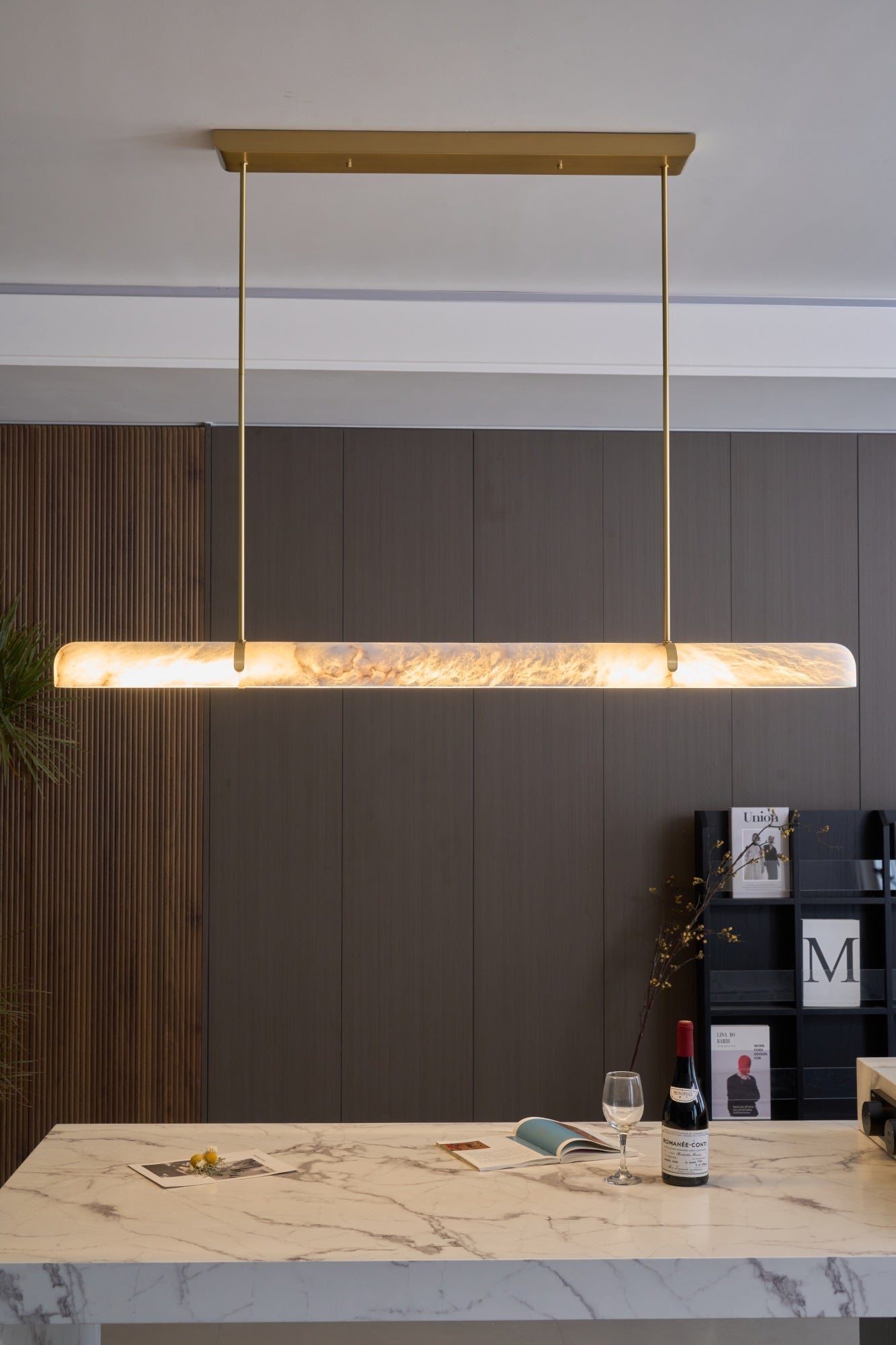 Ilraea Linear Alabaster Pendant Light - Letslighting