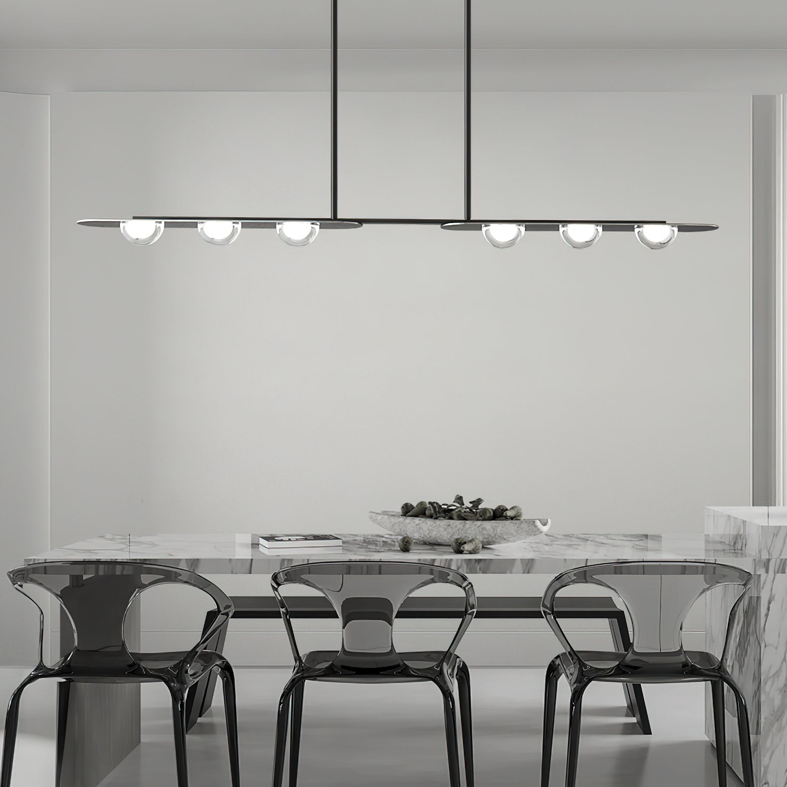 Aurora Pendant Lamp Linear Glass Minimalist - Letslighting