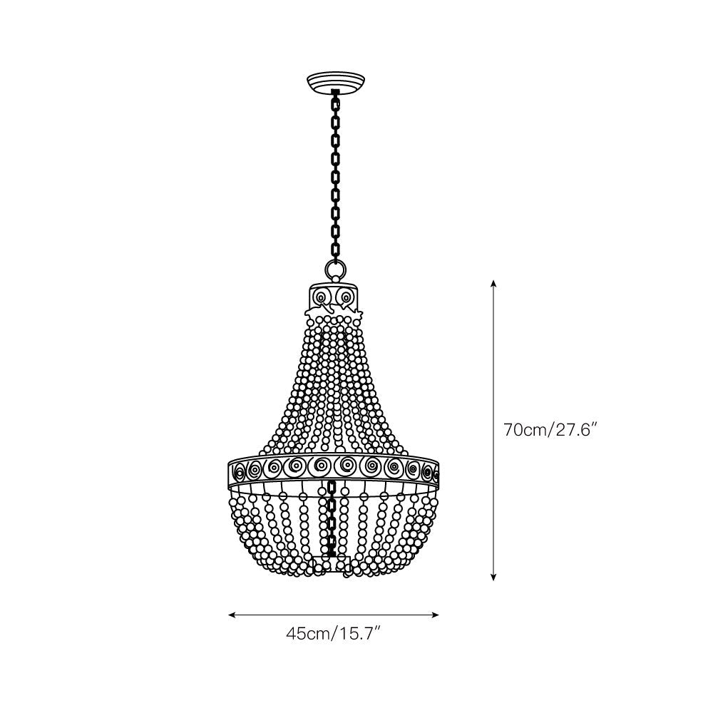 Ulvararis Postmodern Luxury Beaded Wooden Metal Chandelier - Lamp Copper