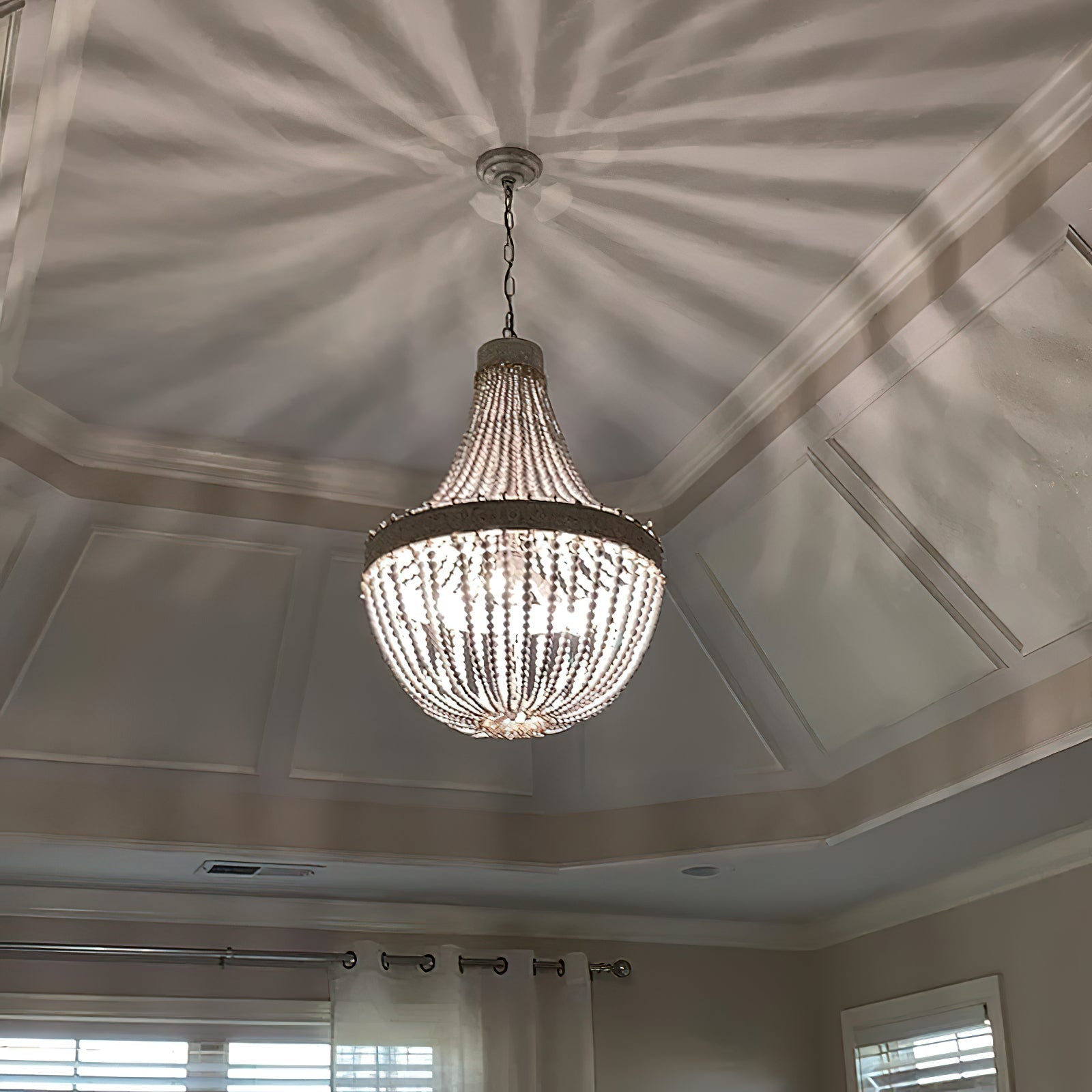 Ulvararis Postmodern Luxury Beaded Wooden Metal Chandelier - Lamp Copper