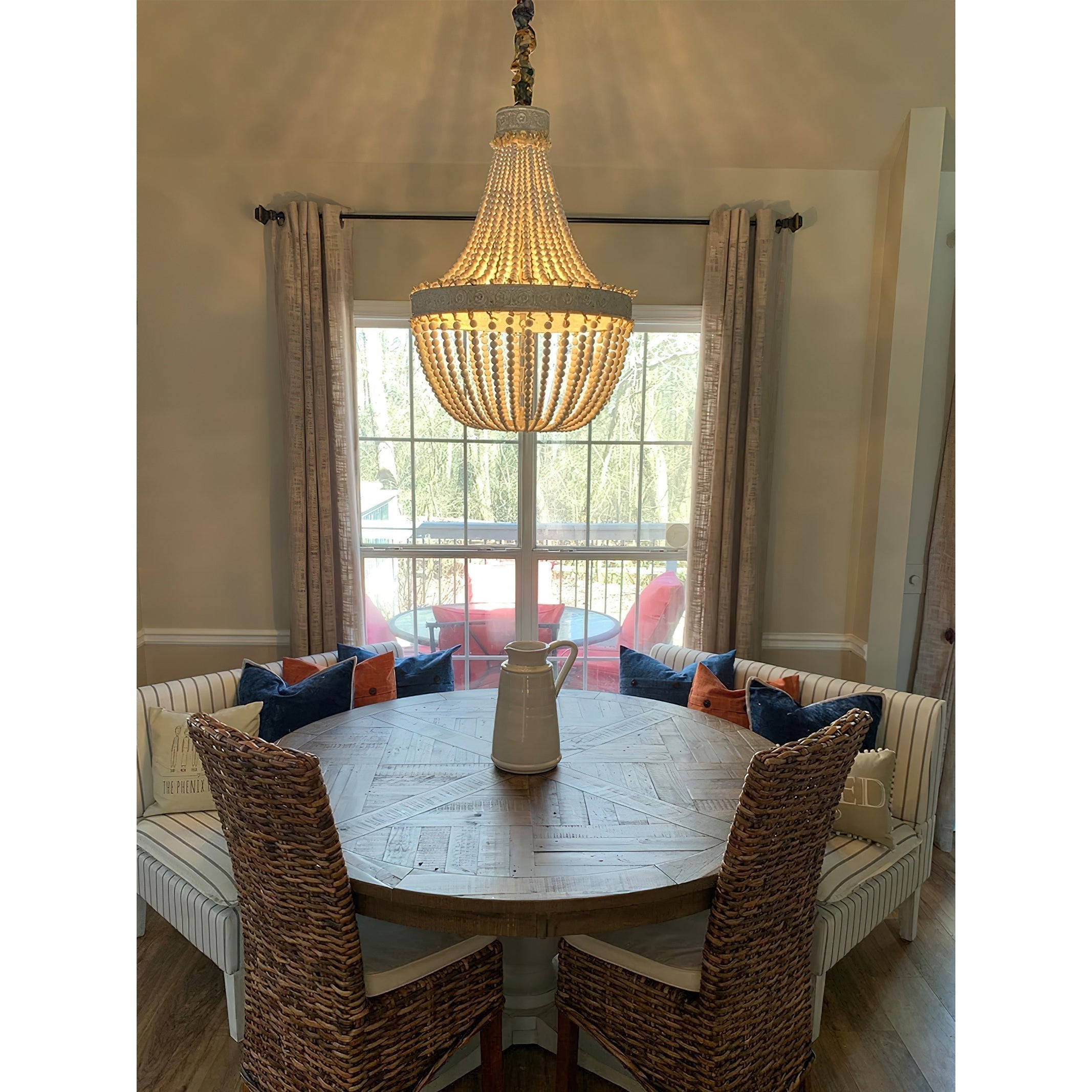 Ulvararis Postmodern Luxury Beaded Wooden Metal Chandelier - Lamp Copper