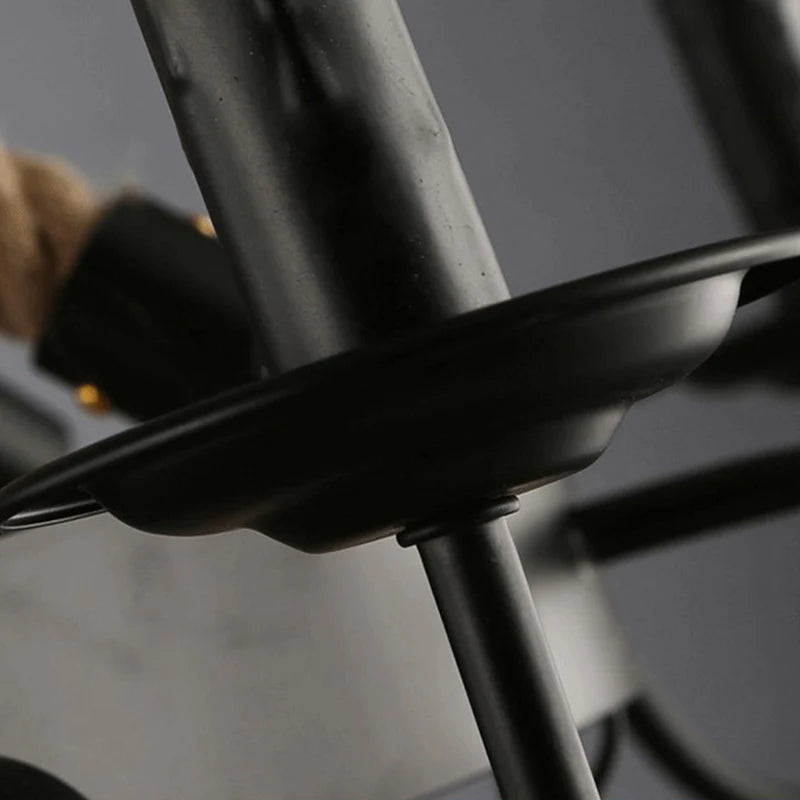 Epoch Industrial LED Lámpara colgante Metal/Cuerda Negro Salón/Bar