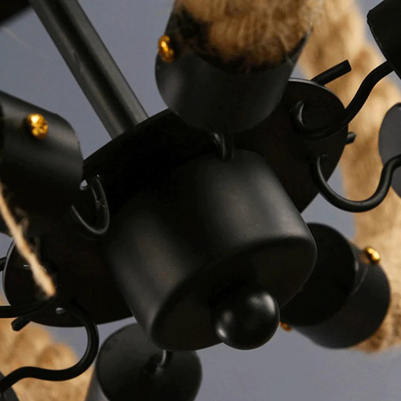 Epoch Industrial LED Lámpara colgante Metal/Cuerda Negro Salón/Bar