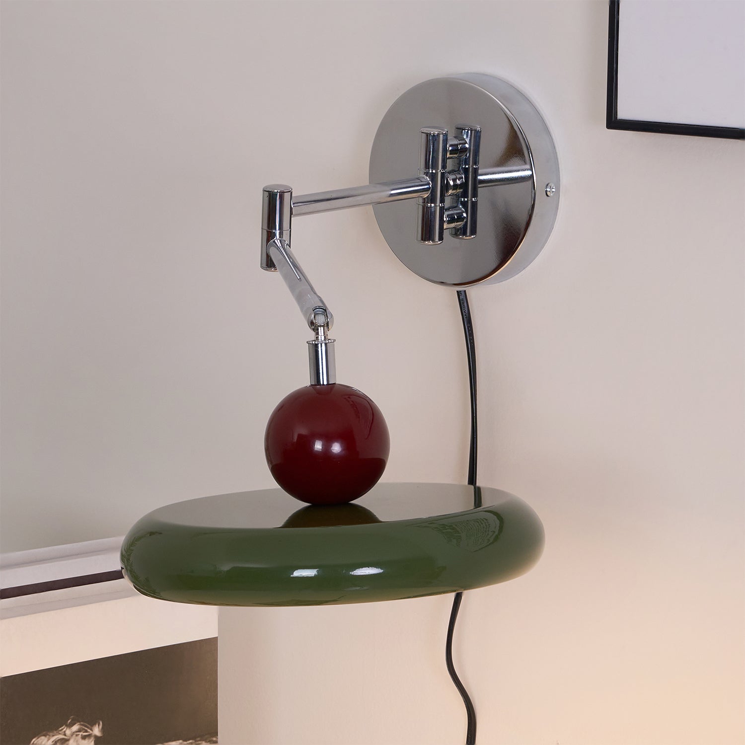 Aira Lámpara de Pared con Enchufe Verde / Beige