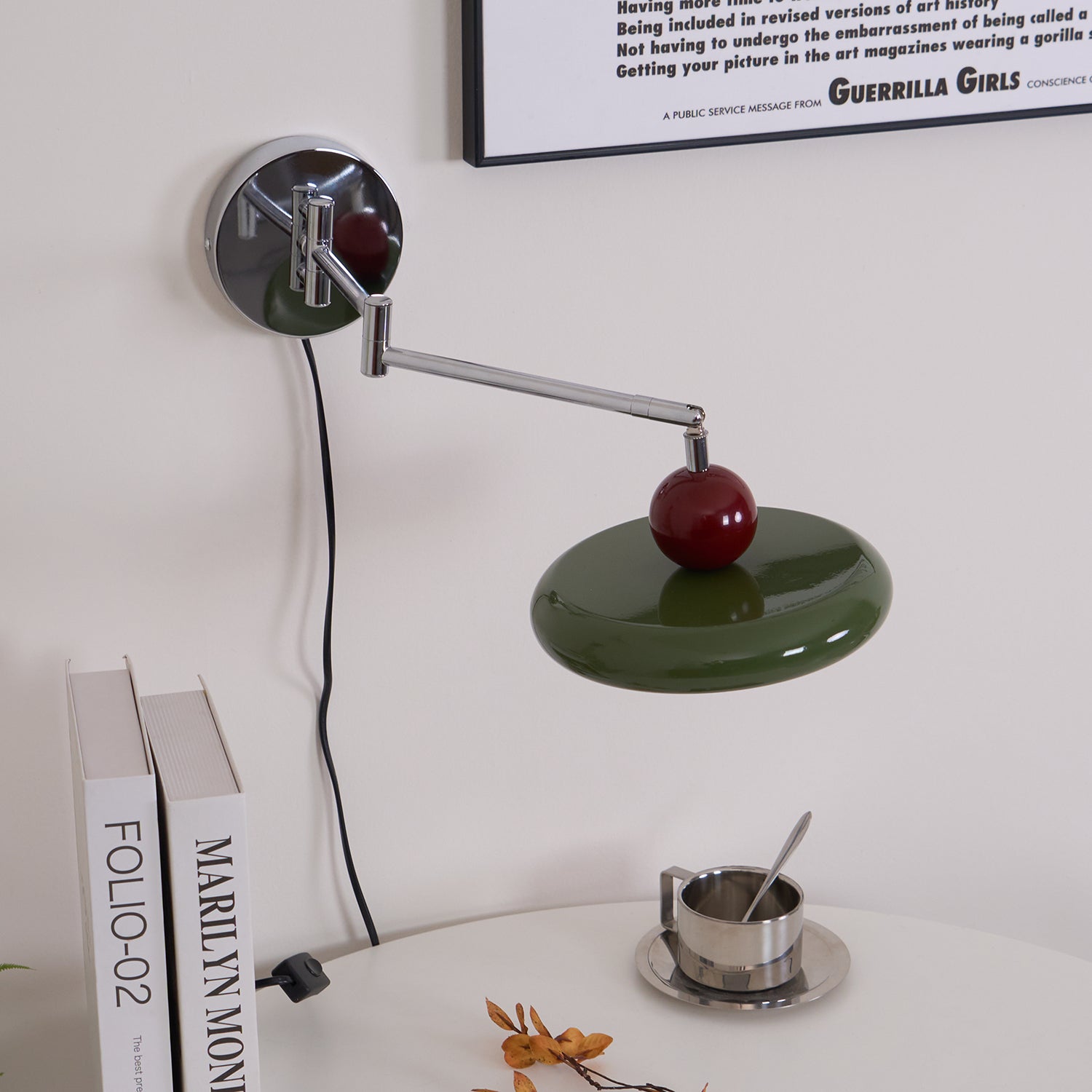 Aira Lámpara de Pared con Enchufe Verde / Beige