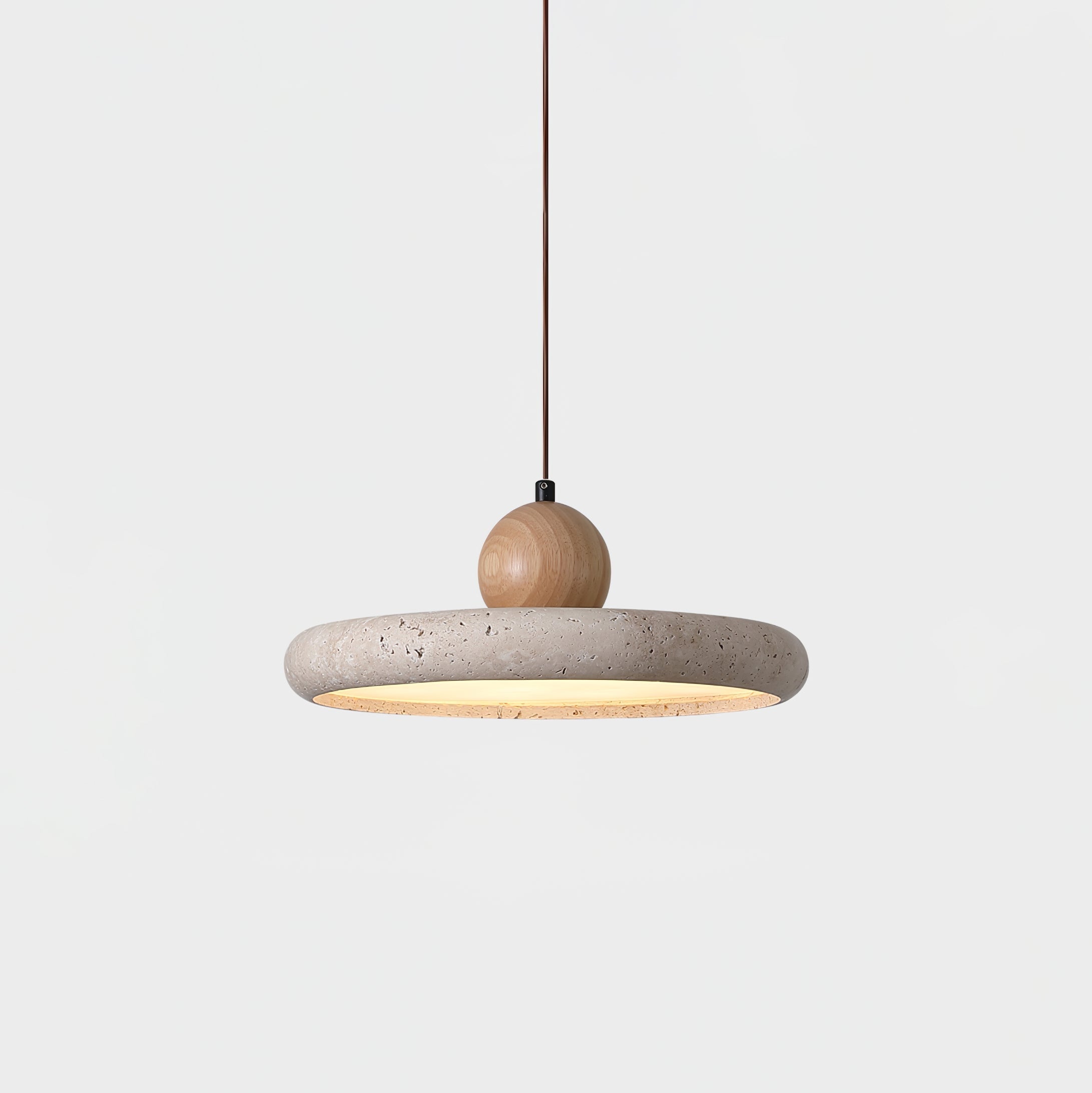 Ritta Lámpara Colgante de Travertino y Madera