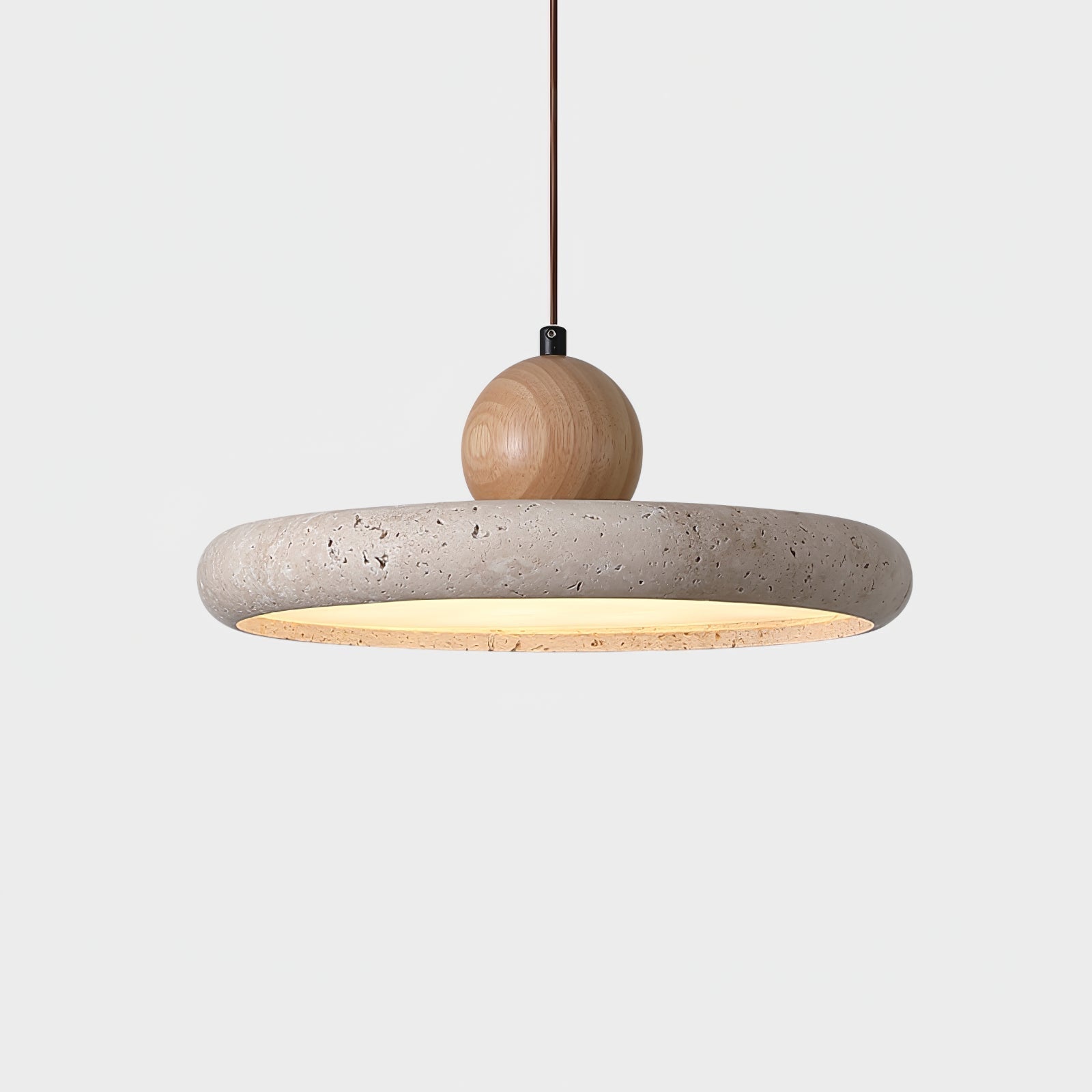 Ritta Lámpara Colgante de Travertino y Madera