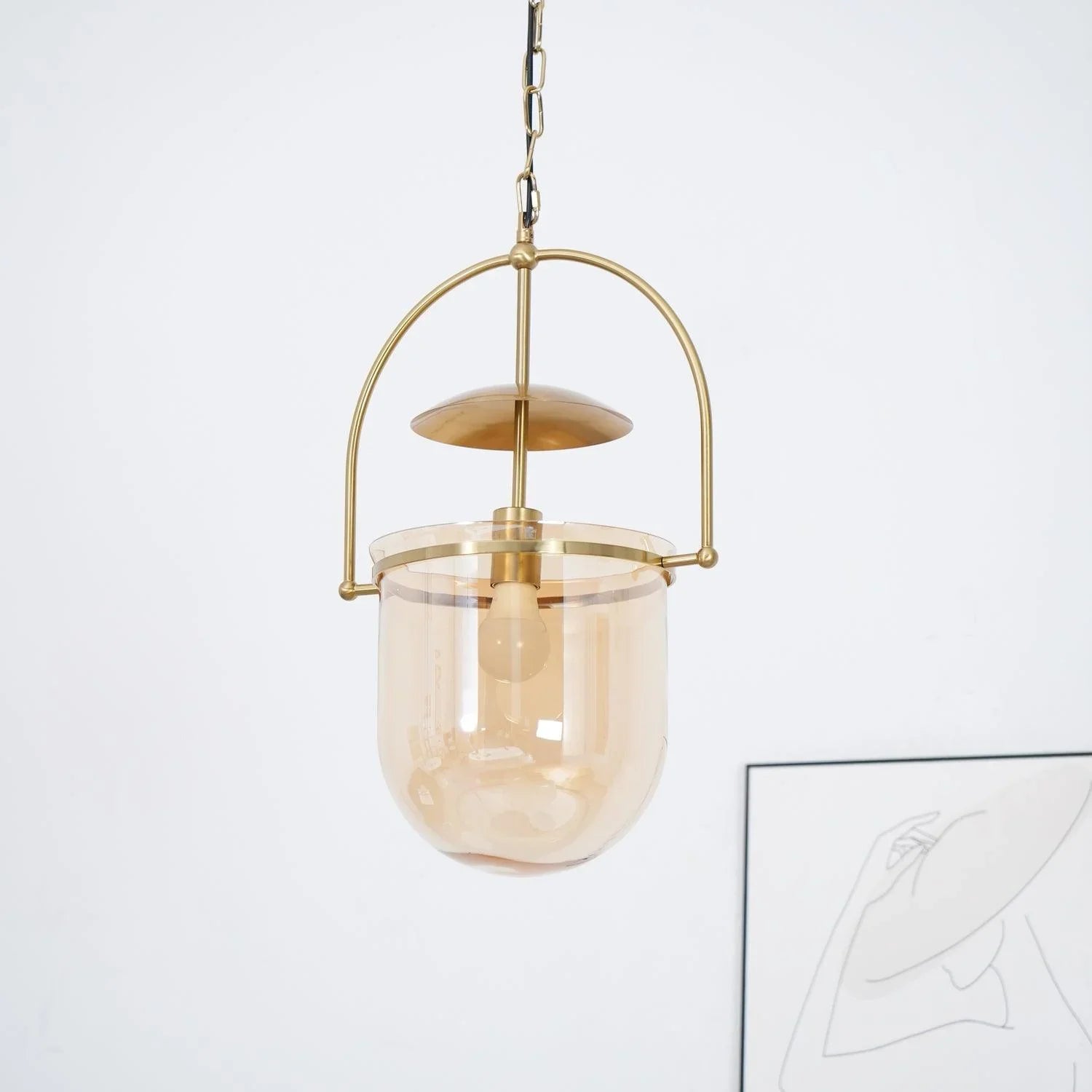 June Unusual Glass Amber Clear Pendant Light