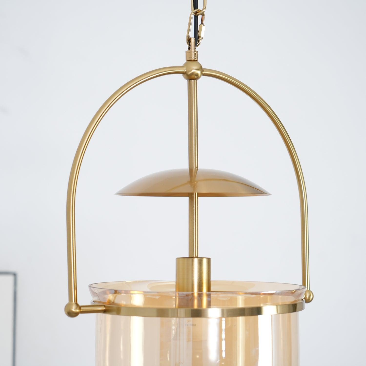 June Unusual Glass Amber Clear Pendant Light