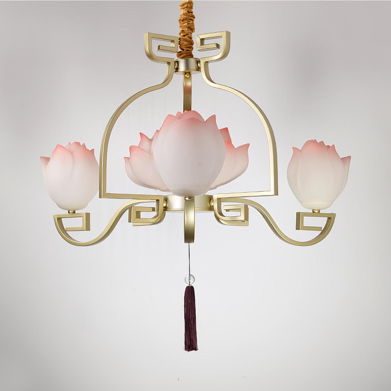 Lotus Oriental Resin Chandelier - Letslighting