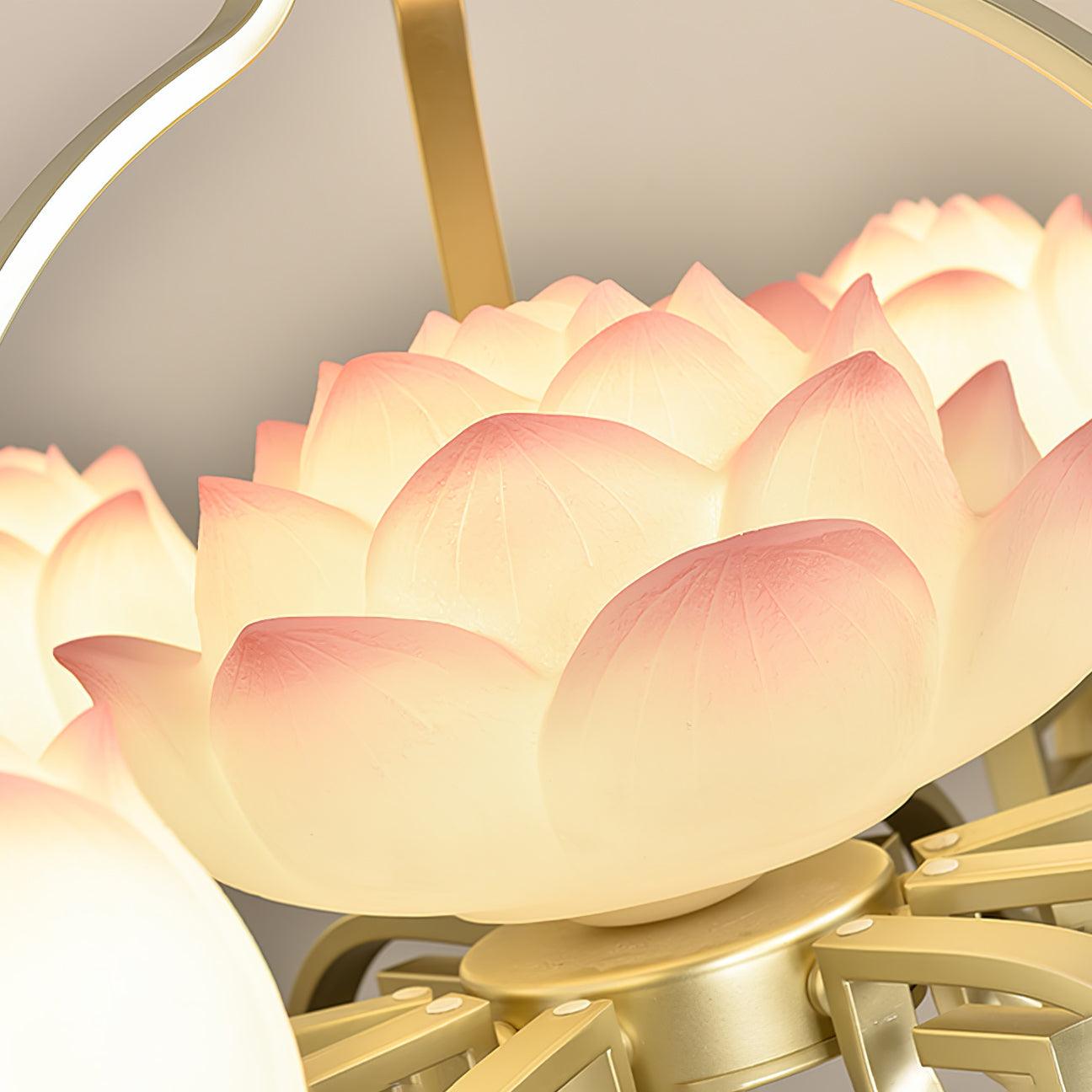 Lotus Oriental Resin Chandelier - Letslighting