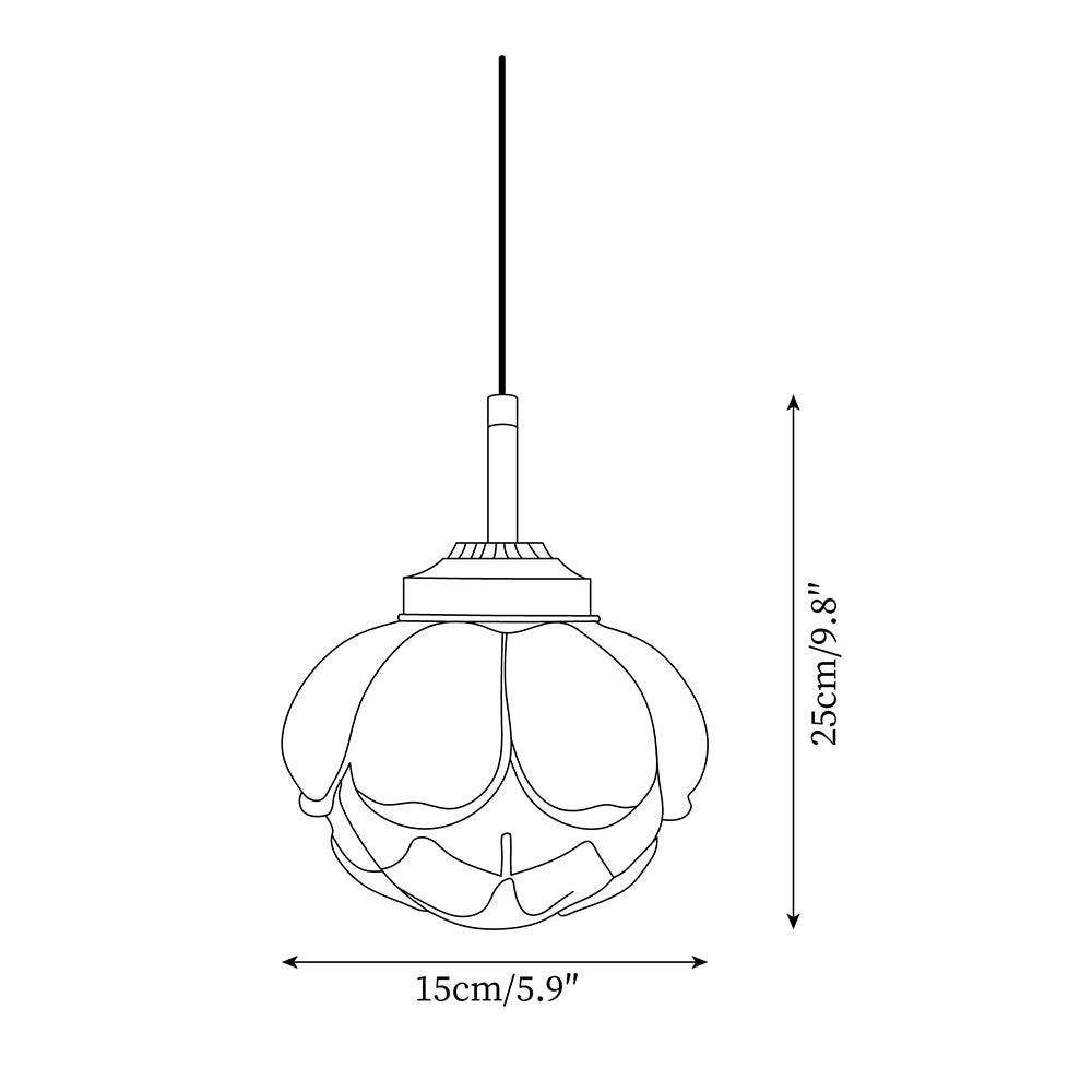 Pendant Lamp Metal and Glass Lotus Flower Shade Artistic Retro - Letslighting