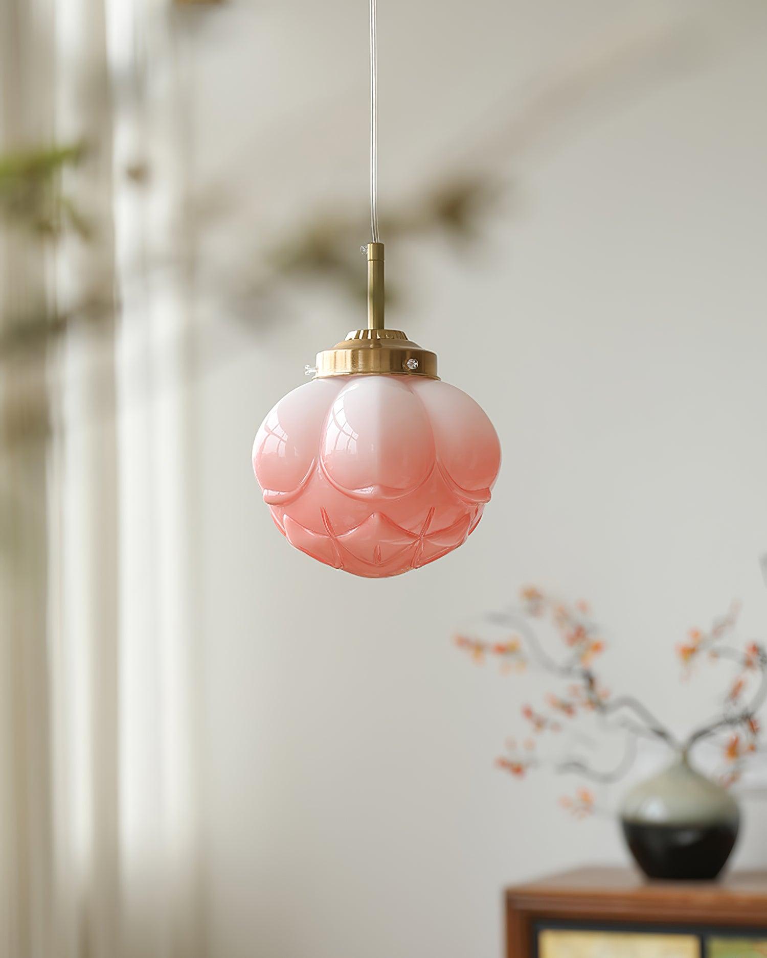 Pendant Lamp Metal and Glass Lotus Flower Shade Artistic Retro - Letslighting
