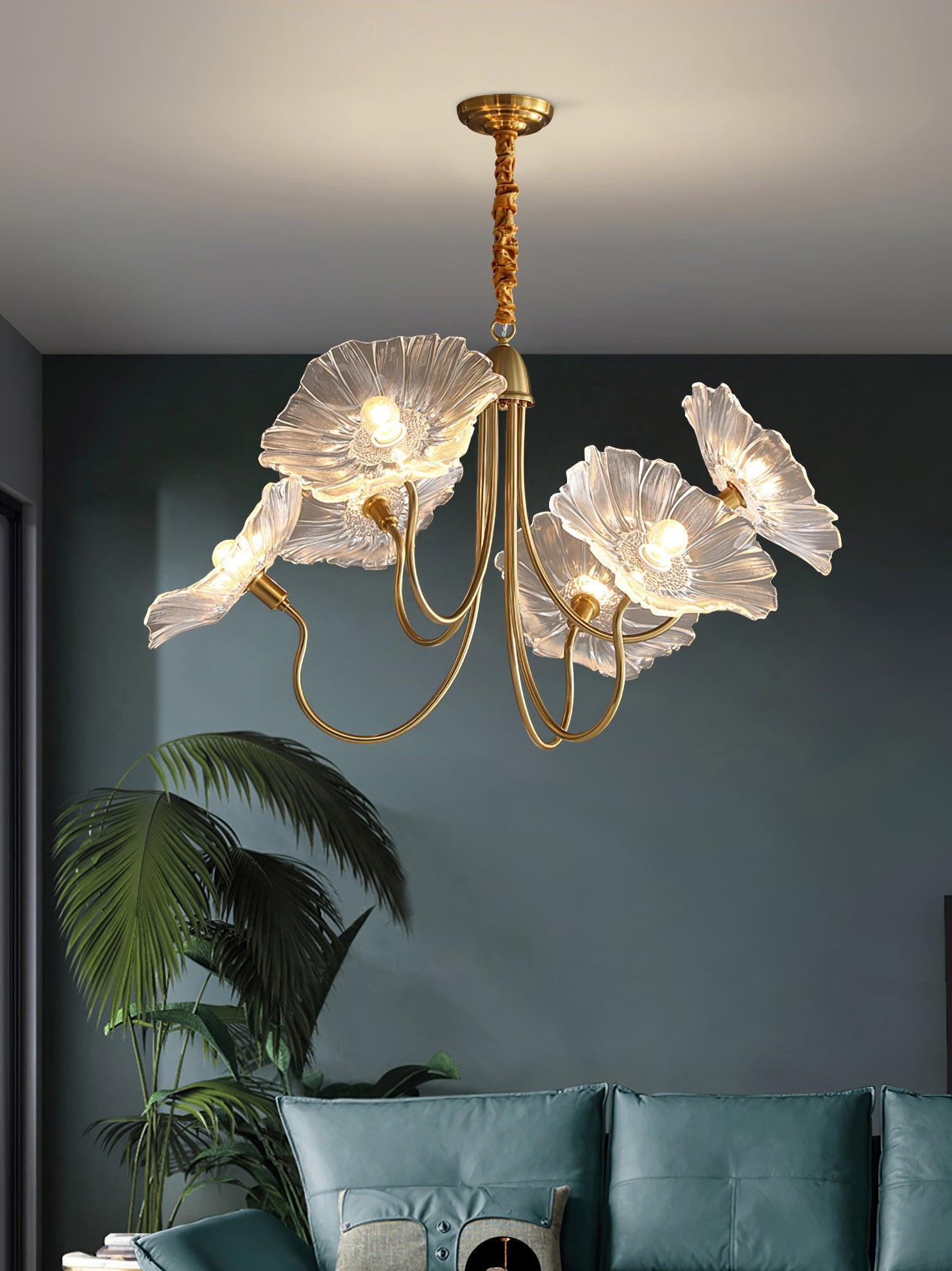 Lotus Leaf Glass Chandelier - Letslighting
