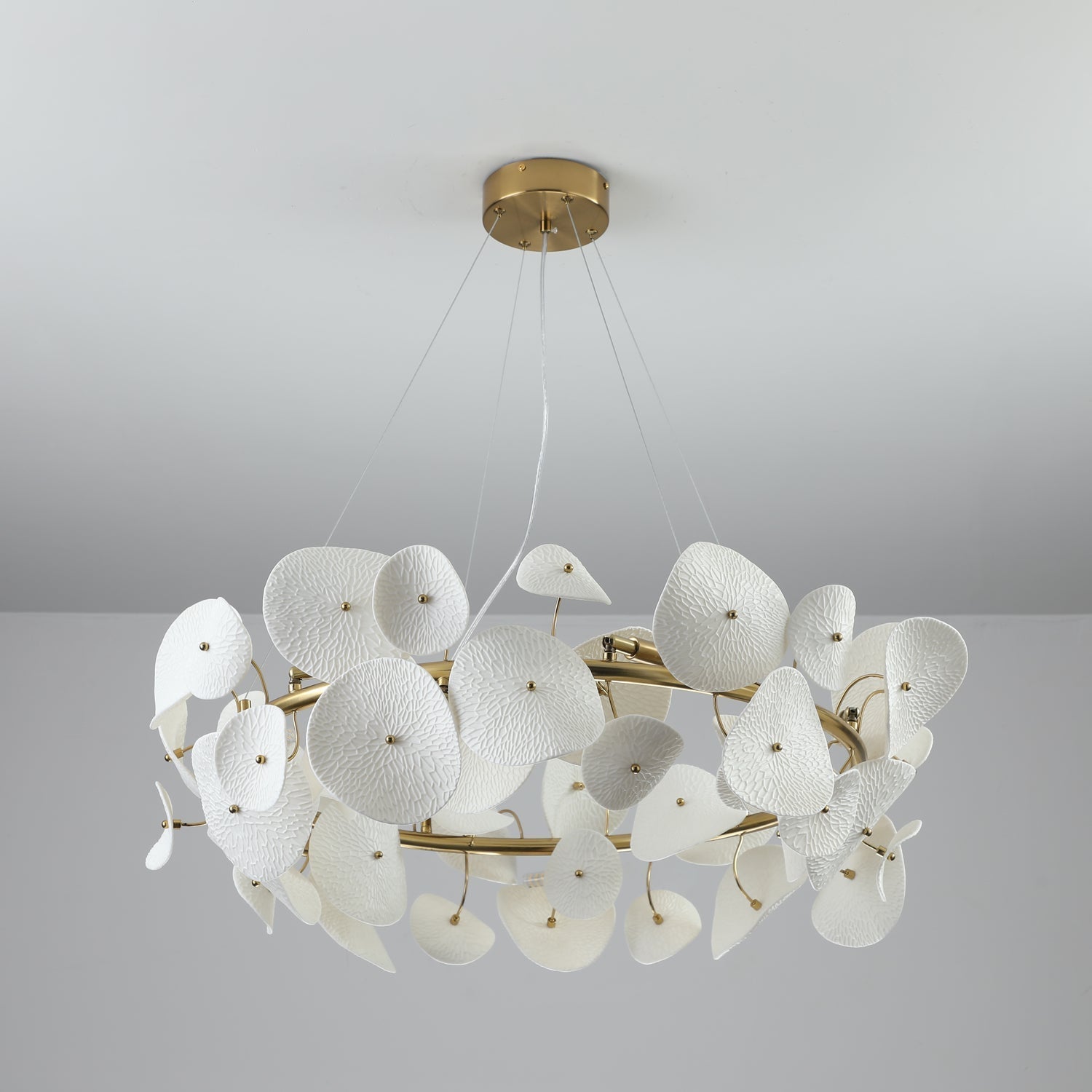 Virinira Modern Elegance Petal Metal Ceramic Chandelier - Letslighting