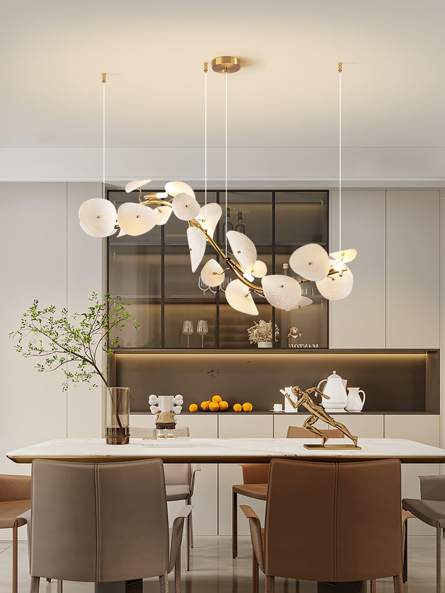 Virinira Modern Elegance Petal Metal Ceramic Chandelier - Letslighting
