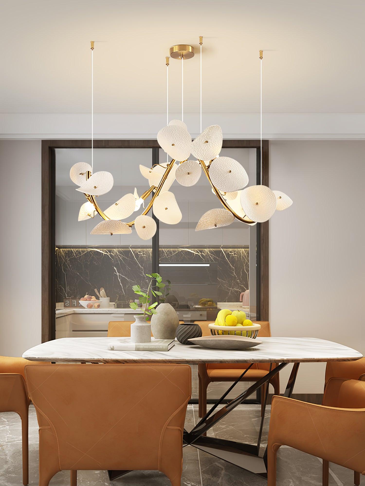 Virinira Modern Elegance Petal Metal Ceramic Chandelier - Letslighting