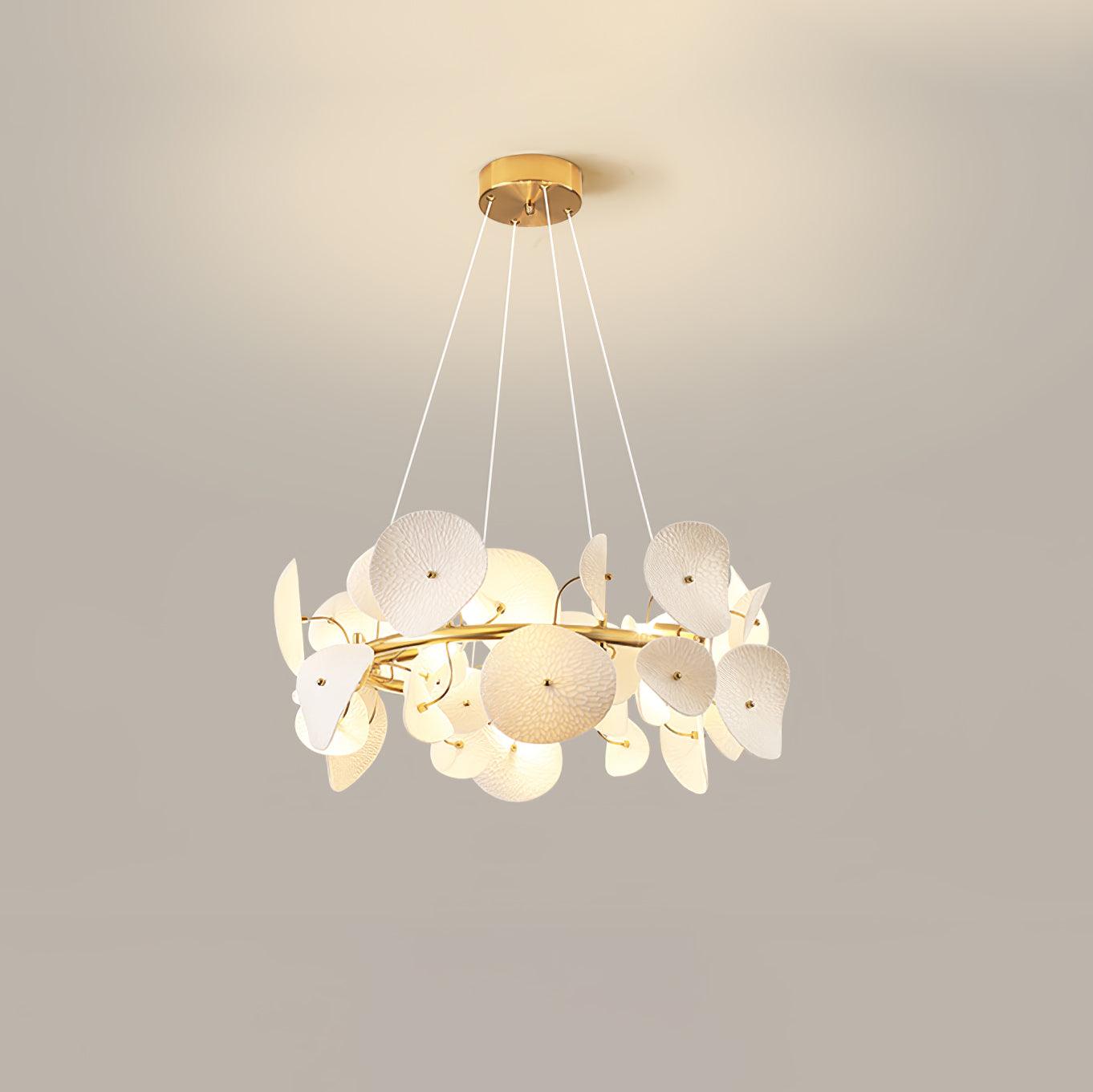 Virinira Modern Elegance Petal Metal Ceramic Chandelier - Letslighting