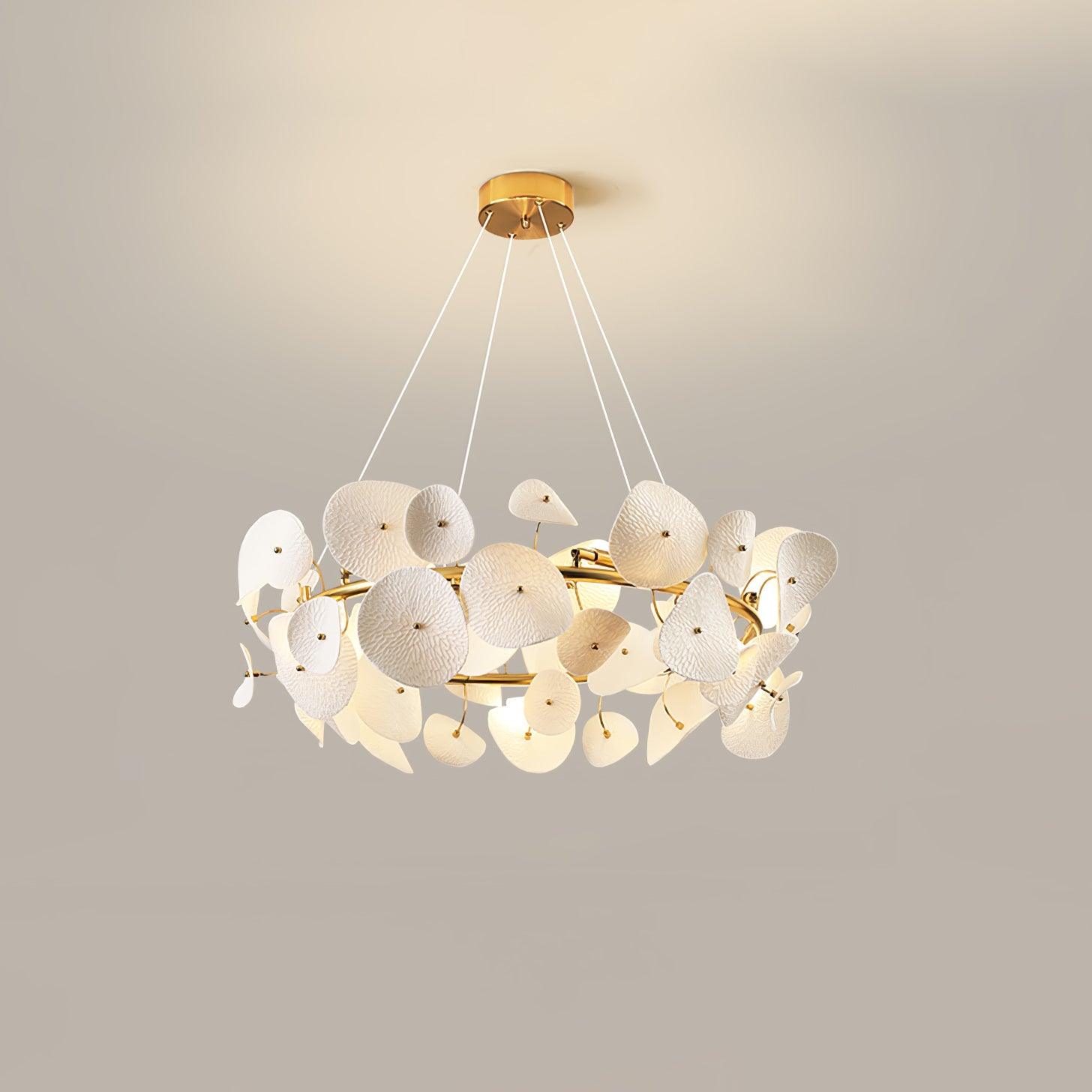 Virinira Modern Elegance Petal Metal Ceramic Chandelier - Letslighting