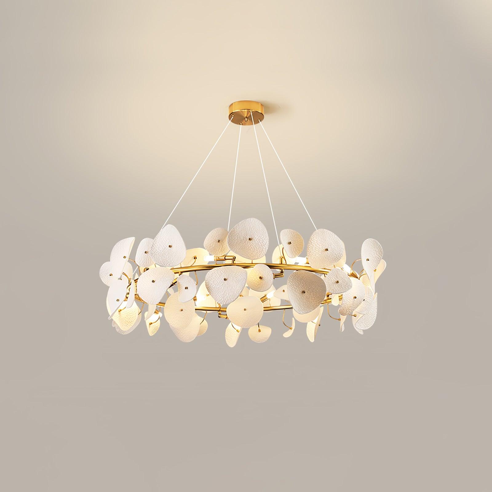 Virinira Modern Elegance Petal Metal Ceramic Chandelier - Letslighting