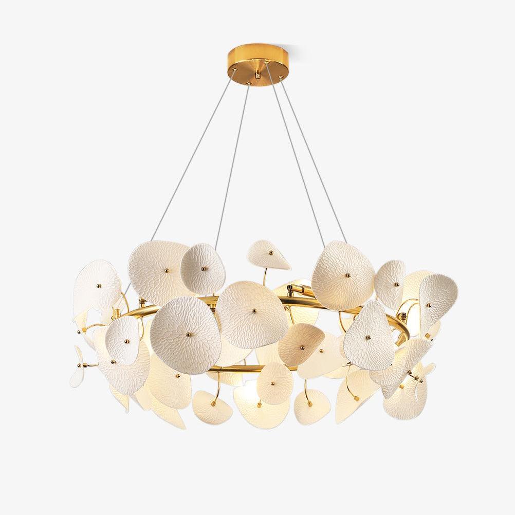 Virinira Modern Elegance Petal Metal Ceramic Chandelier - Letslighting