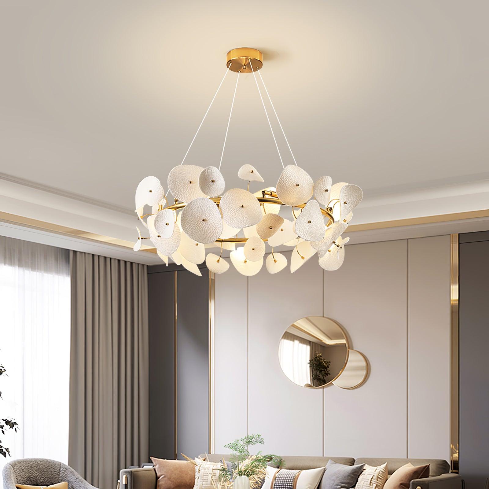 Virinira Modern Elegance Petal Metal Ceramic Chandelier - Letslighting