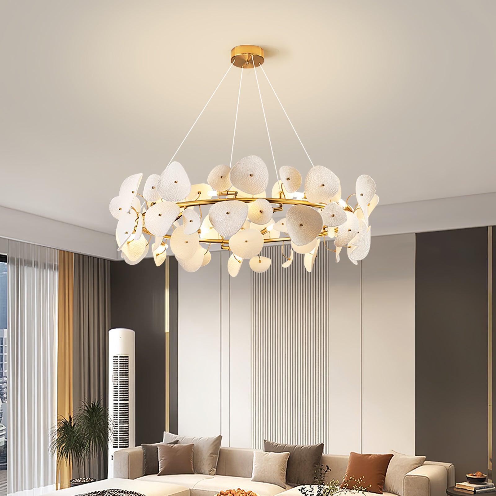 Virinira Modern Elegance Petal Metal Ceramic Chandelier - Letslighting