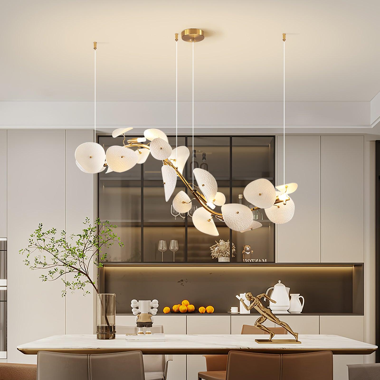 Virinira Modern Elegance Petal Metal Ceramic Chandelier - Letslighting