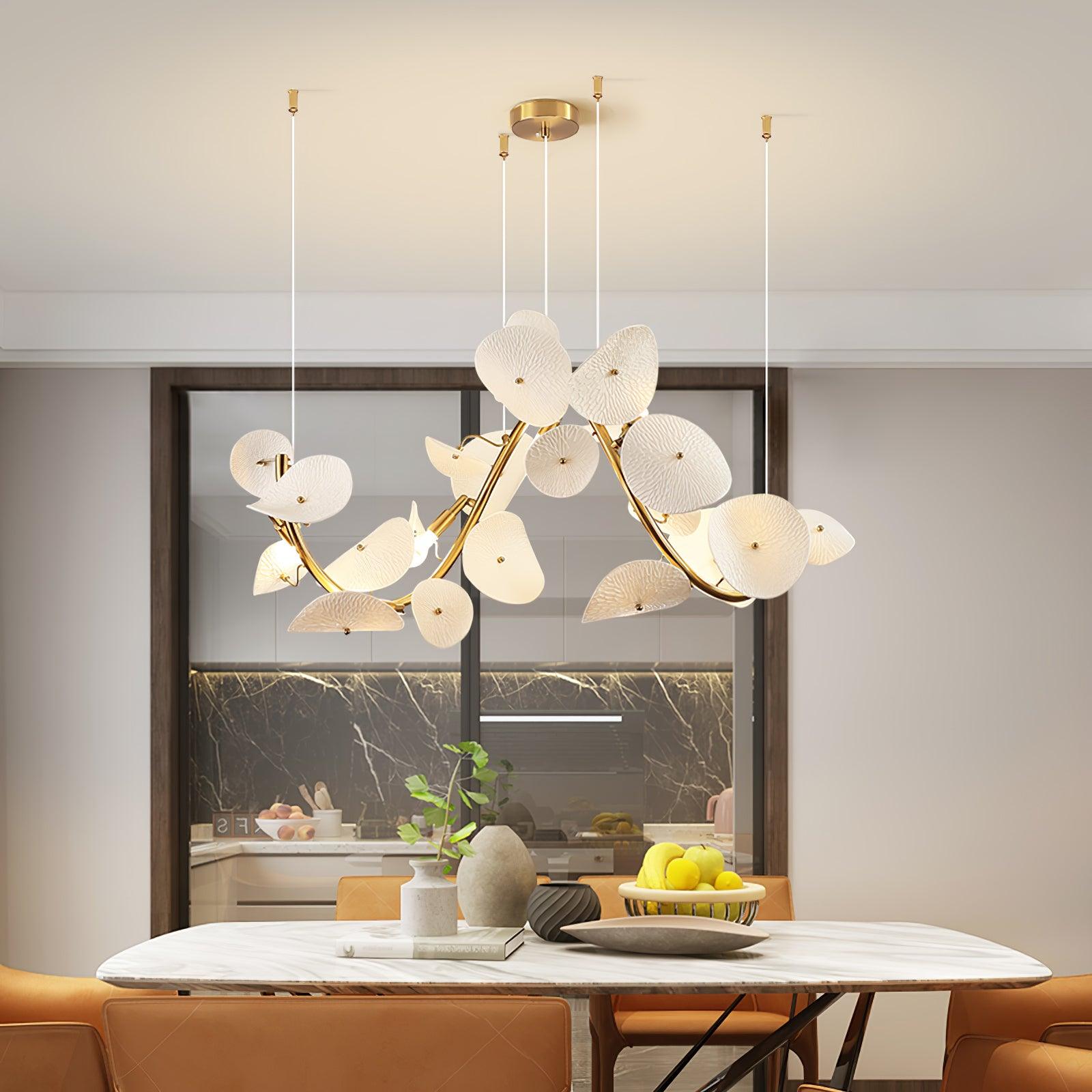 Virinira Modern Elegance Petal Metal Ceramic Chandelier - Letslighting