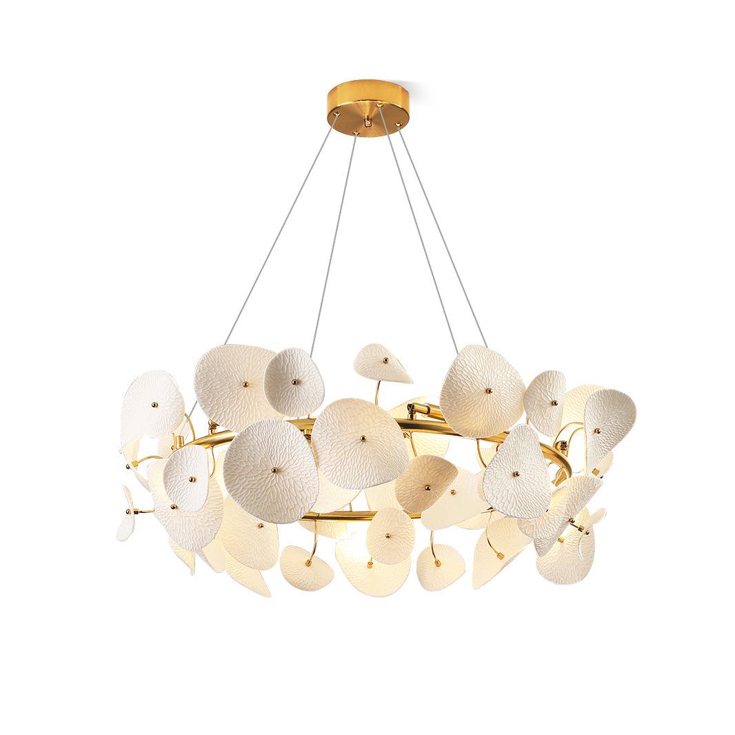 Virinira Modern Elegance Petal Metal Ceramic Chandelier - Letslighting
