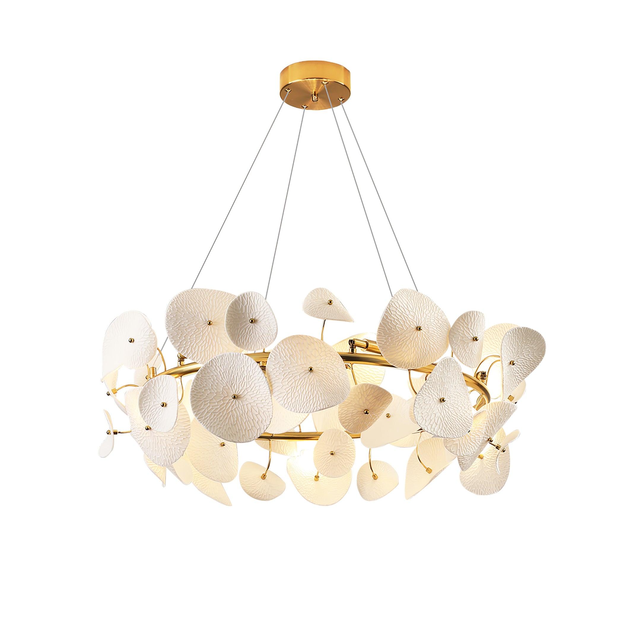 Virinira Modern Elegance Petal Metal Ceramic Chandelier - Letslighting