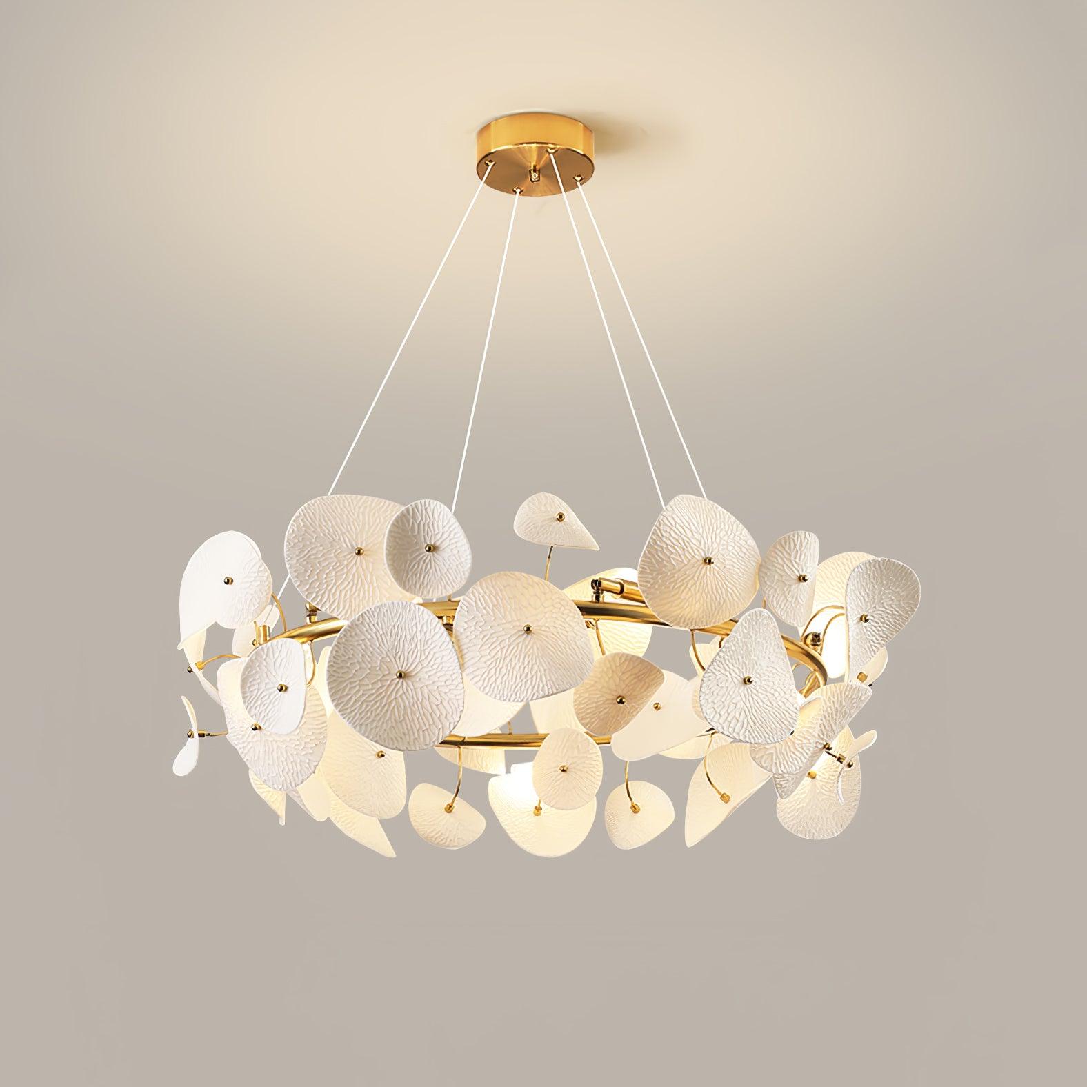 Virinira Modern Elegance Petal Metal Ceramic Chandelier - Letslighting