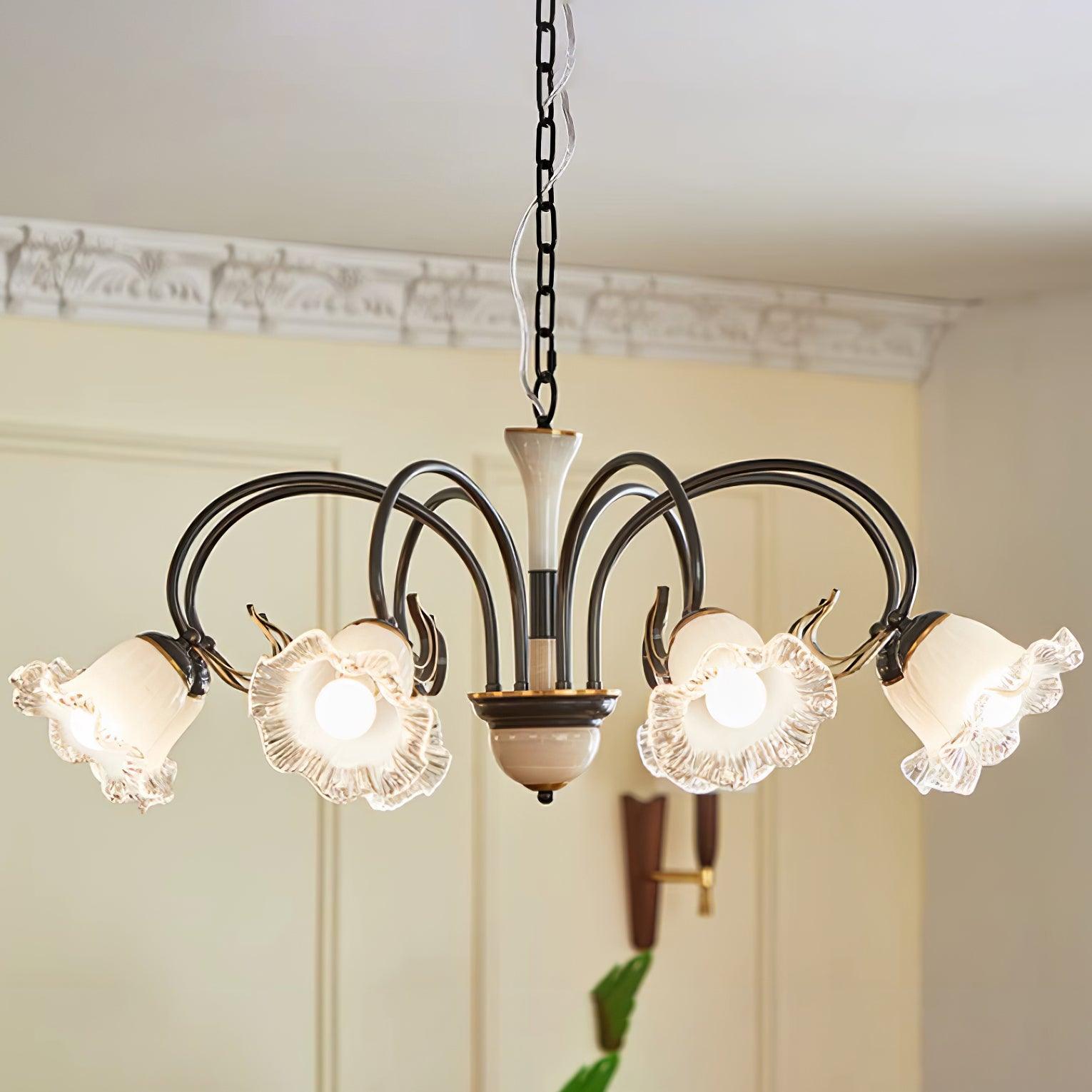 Luce Black Chandelier - Letslighting