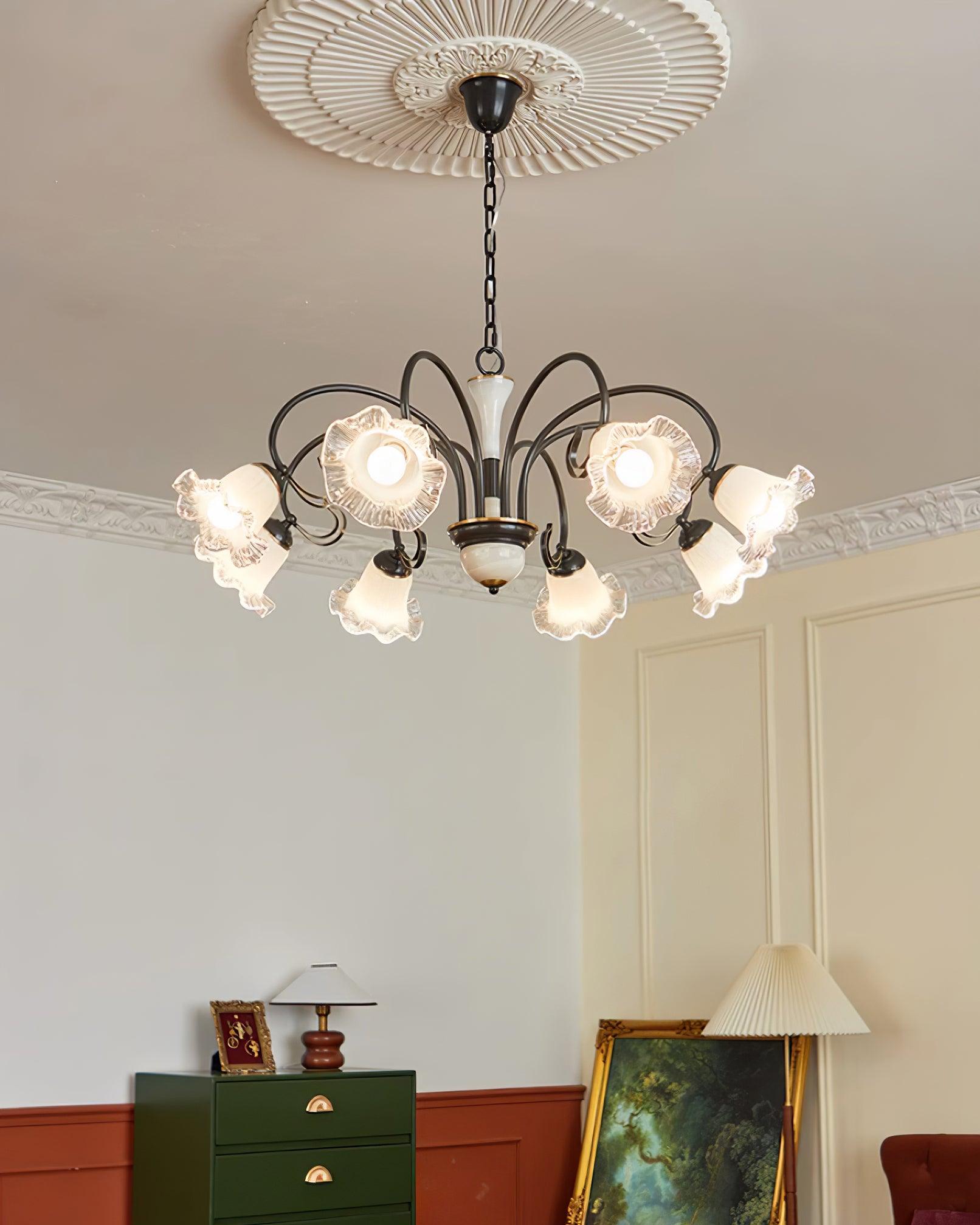 Luce Black Chandelier - Letslighting
