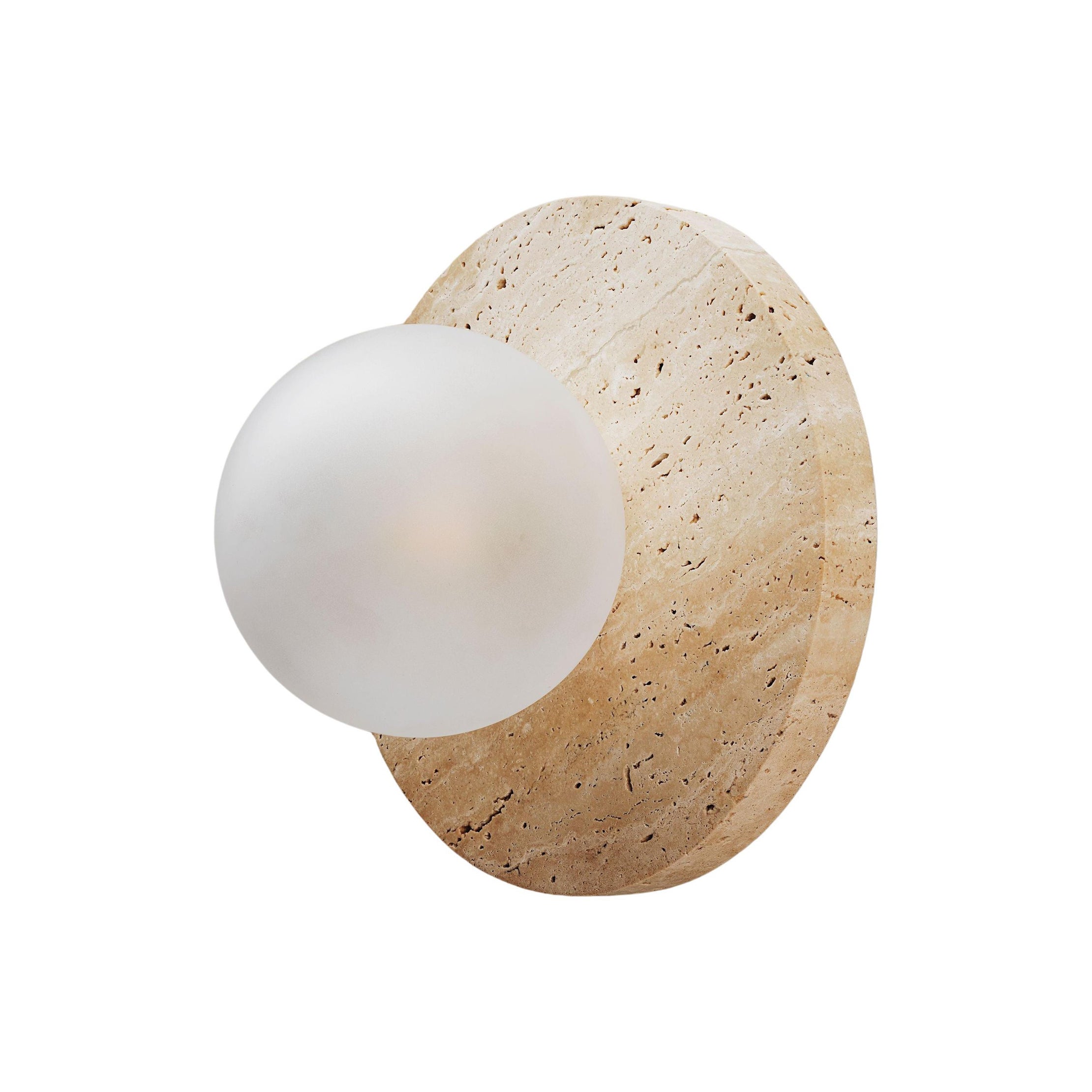 Arthaen Modern Minimalist Marble Travertine Flushmount Sconce Wall Lamp - Lamp Copper