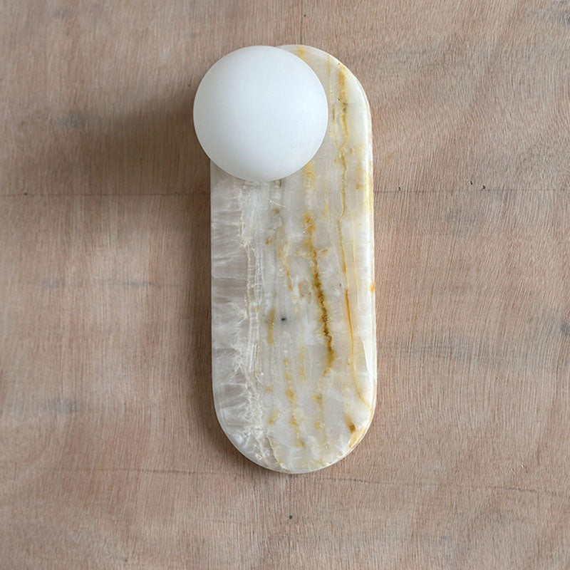 Comarion Premium Nordic Art White Marble Jade Sconce Wall Lamp - Lamp Copper