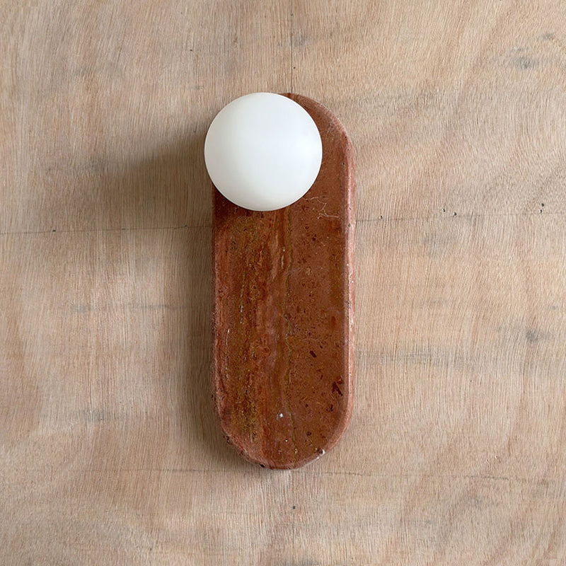 Lucie Premium Nordic Oval Marble Glass Wall Lamp - Lamp Copper