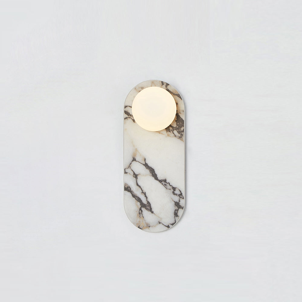 Lucie Premium Nordic Oval Marble Glass Wall Lamp - Lamp Copper