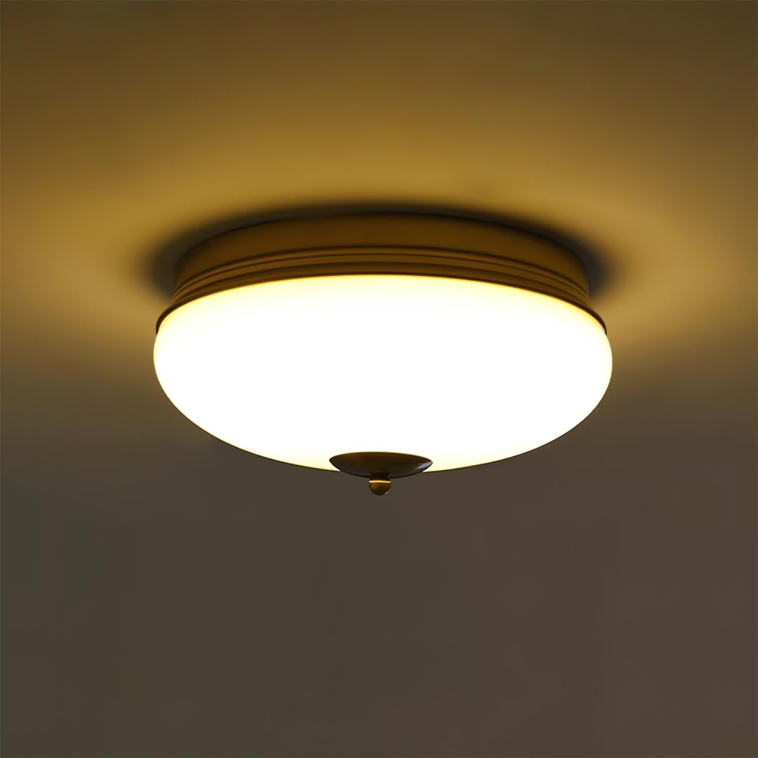 Vatalisra Modern Minimalist Round Metal Glass Ceiling Light - Lamp Copper