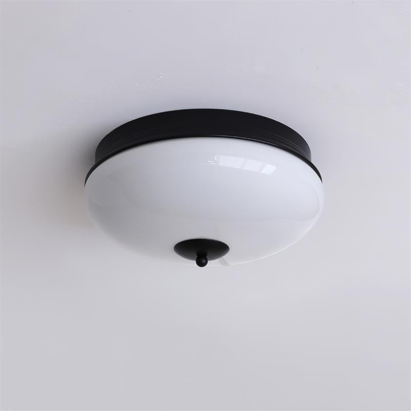 Vatalisra Modern Minimalist Round Metal Glass Ceiling Light - Lamp Copper