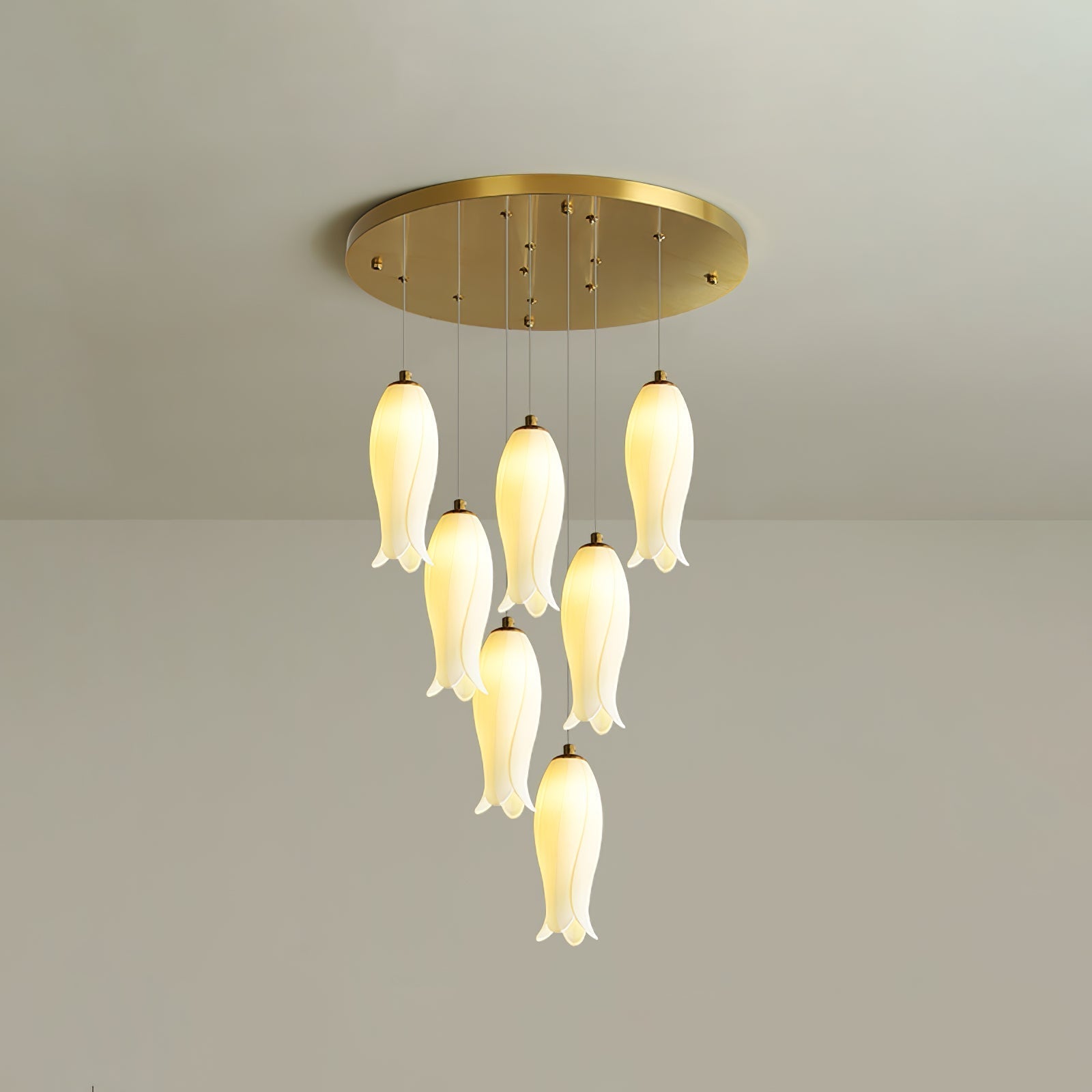 Sylirion Alabaster Brass Chandelier - Letslighting