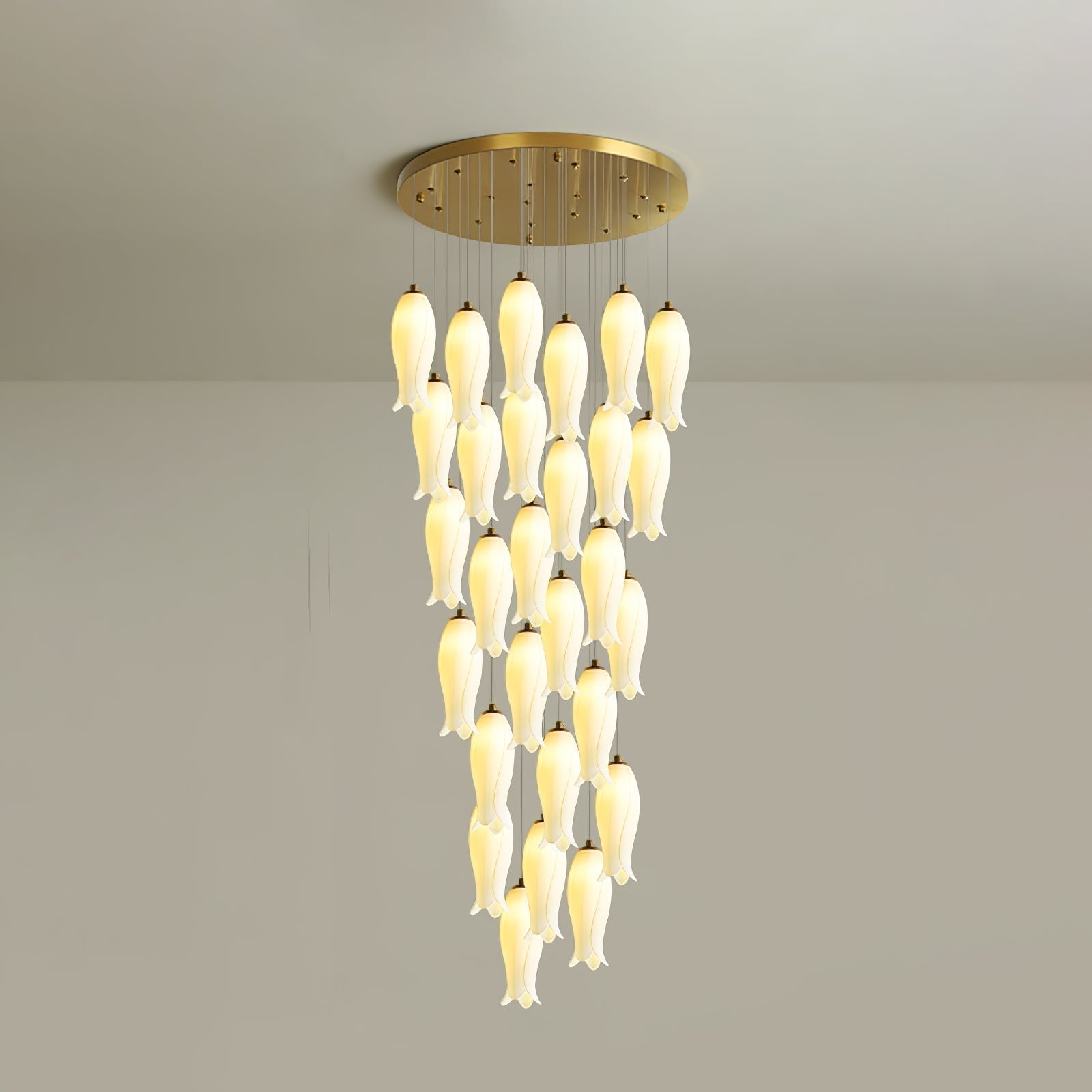 Sylirion Alabaster Brass Chandelier - Letslighting