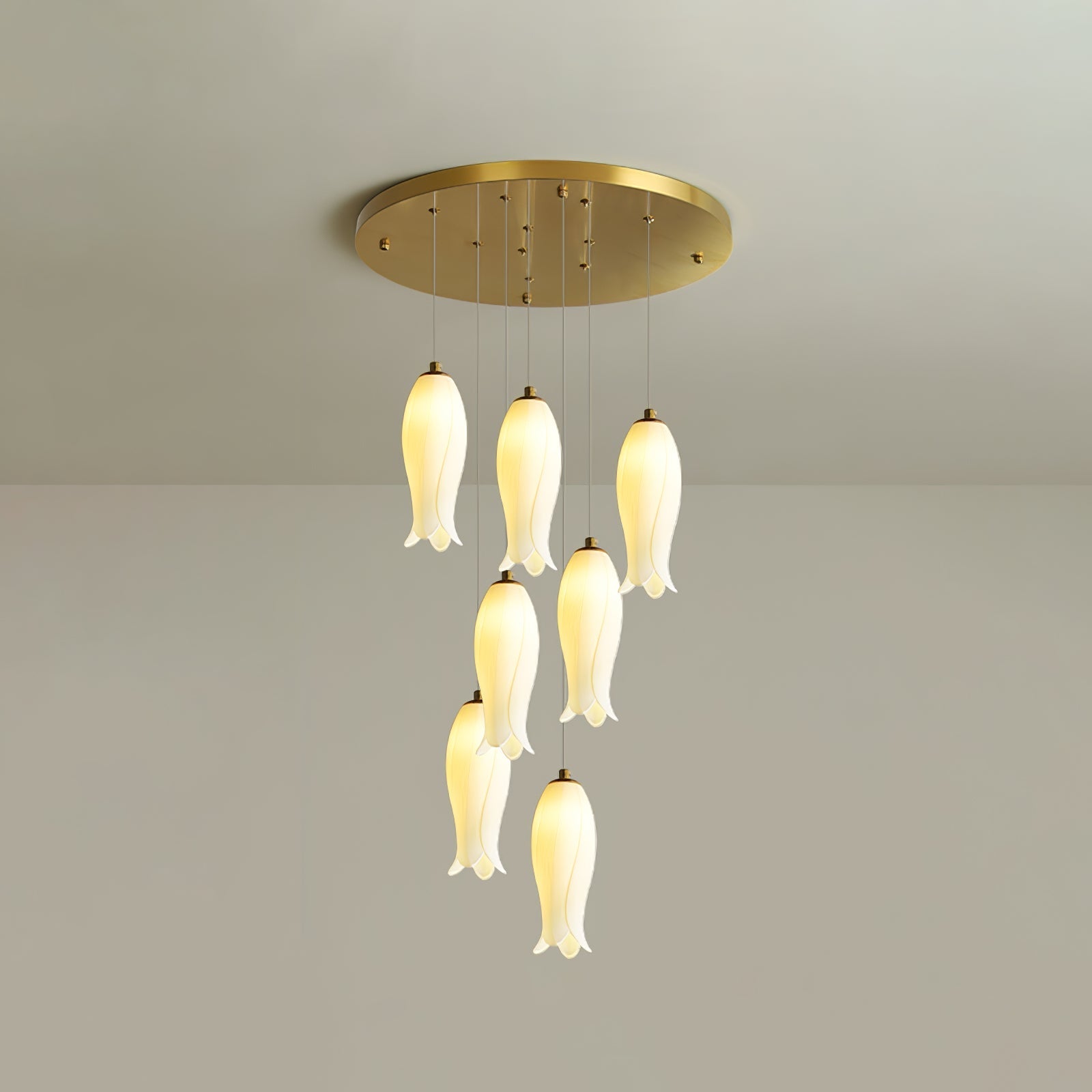 Sylirion Alabaster Brass Chandelier - Letslighting