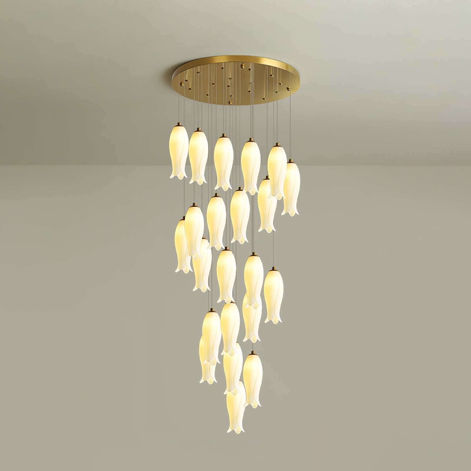 Sylirion Alabaster Brass Chandelier - Letslighting