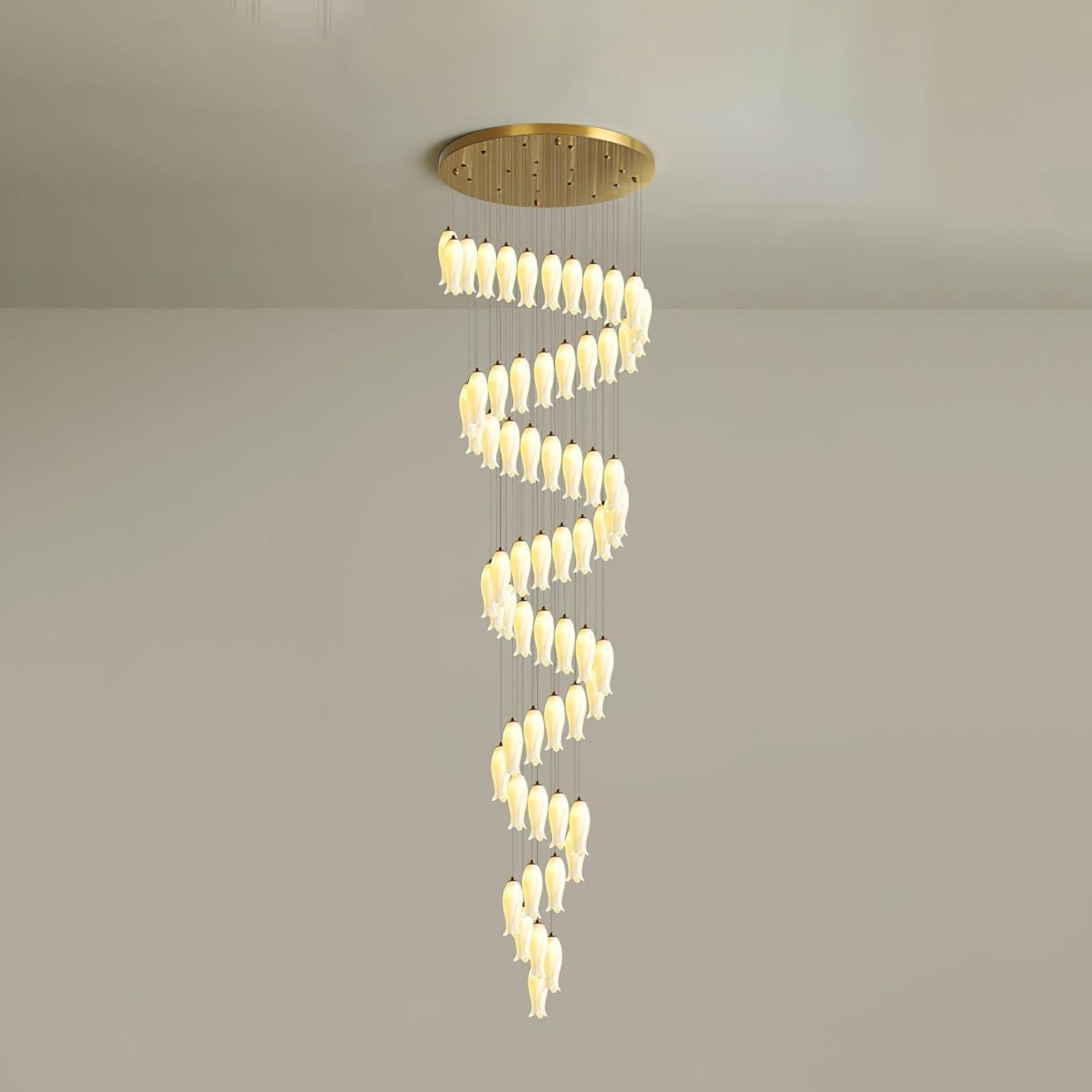 Sylirion Alabaster Brass Chandelier - Letslighting