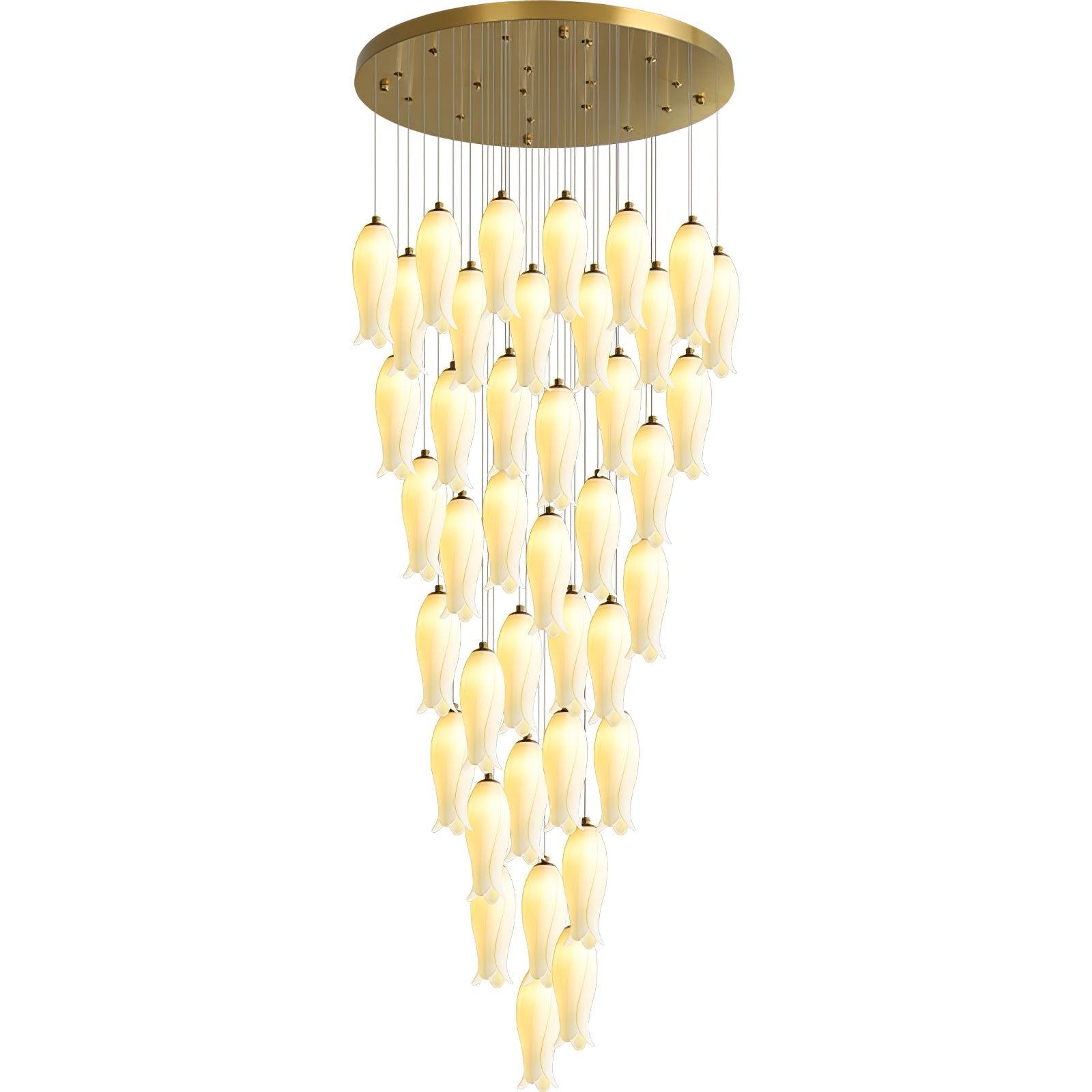 Sylirion Alabaster Brass Chandelier - Letslighting