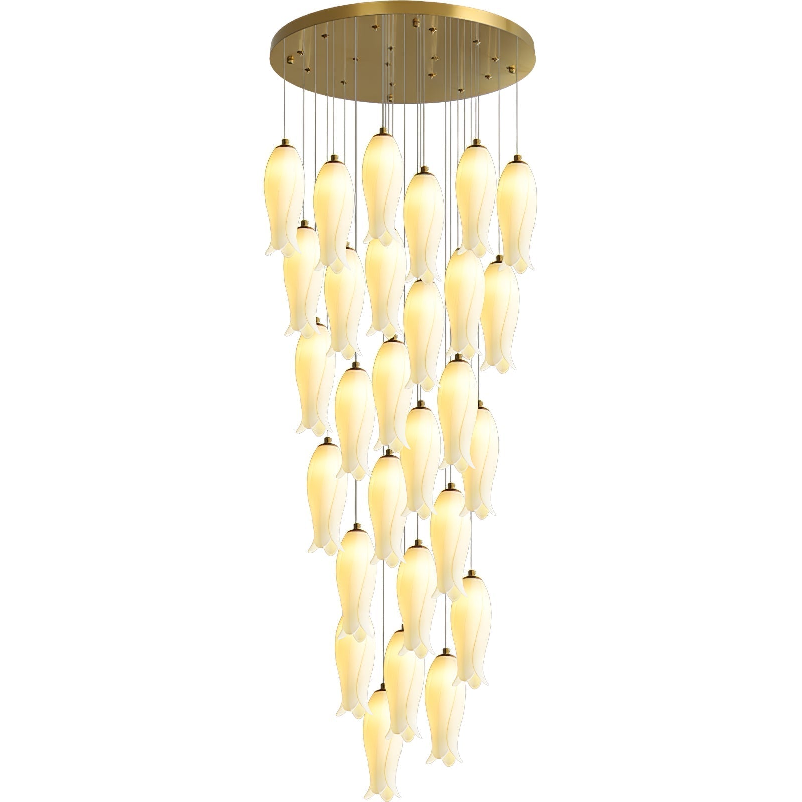 Sylirion Alabaster Brass Chandelier - Letslighting