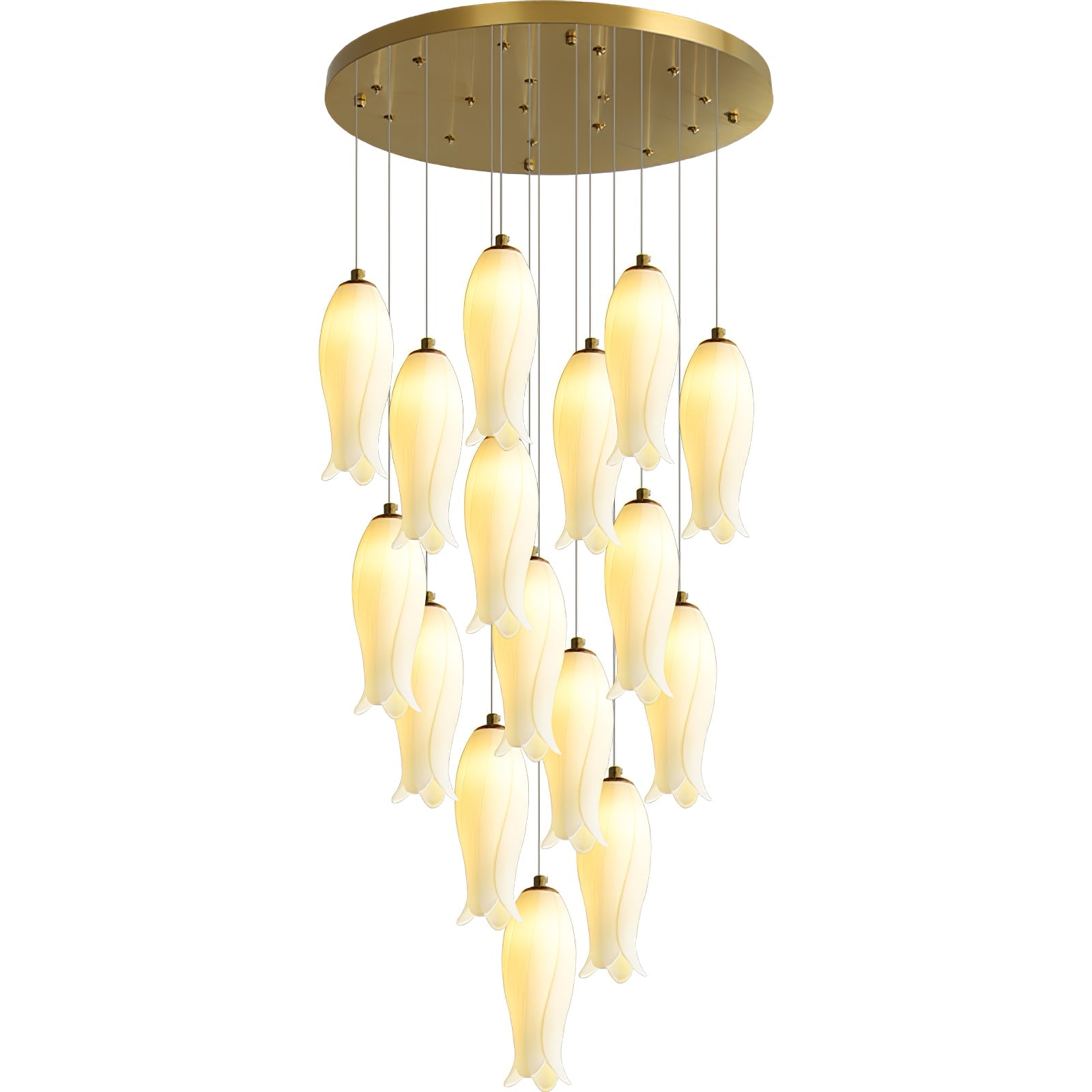 Sylirion Alabaster Brass Chandelier - Letslighting
