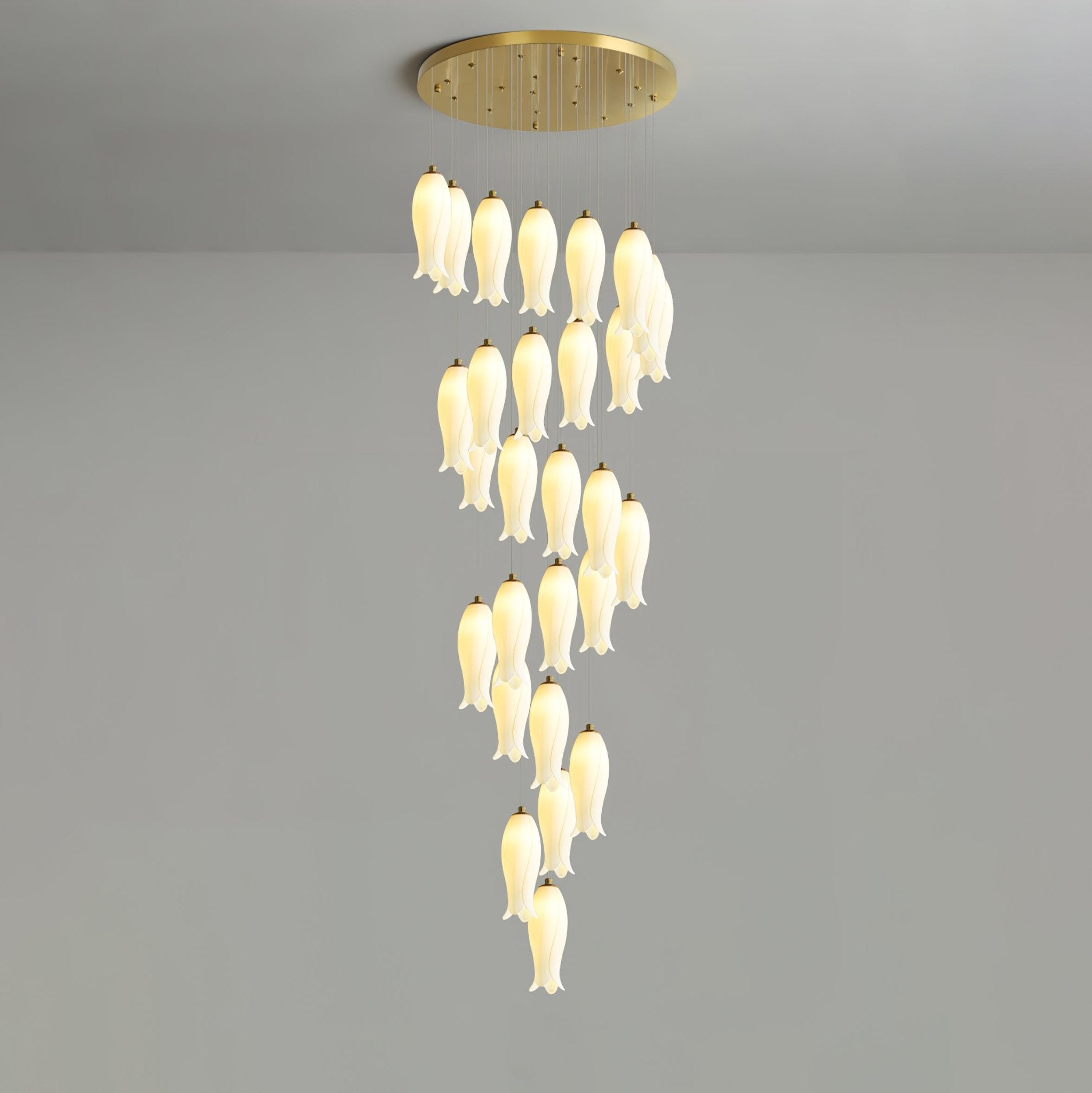 Sylirion Alabaster Brass Chandelier - Letslighting