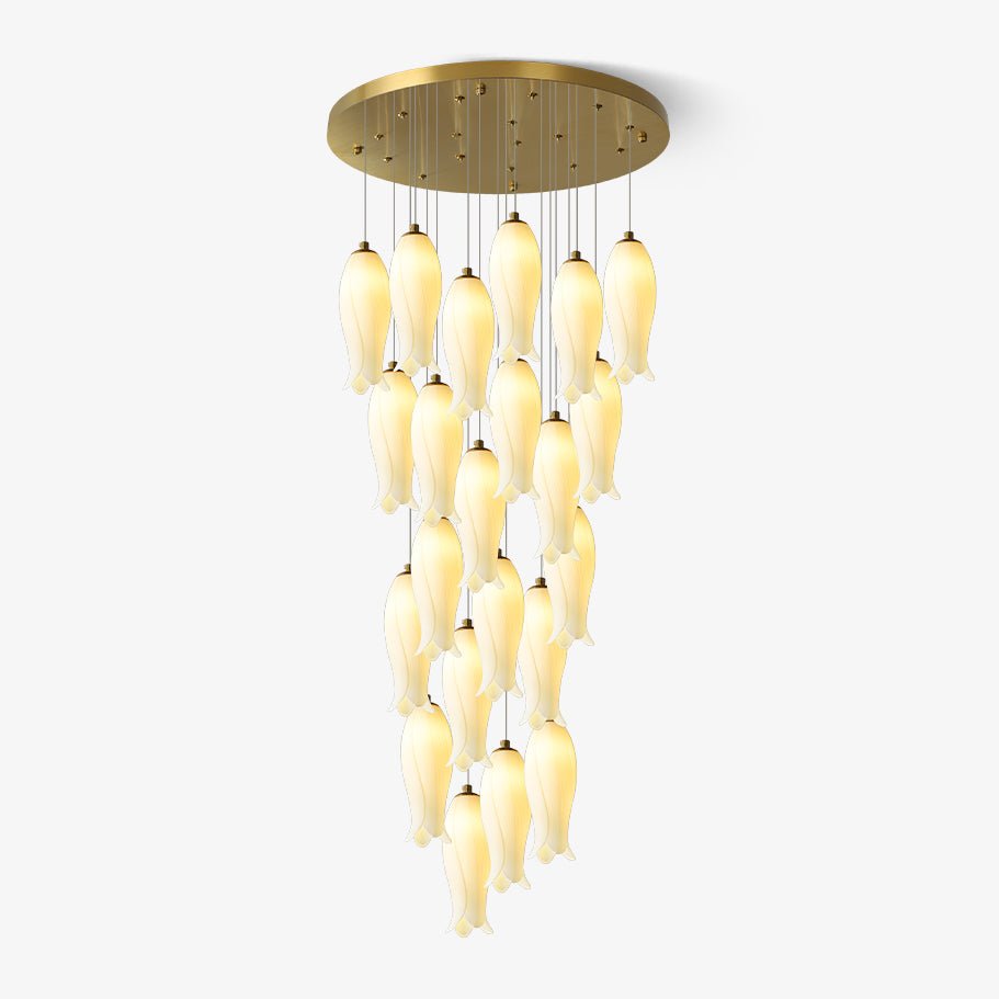 Sylirion Alabaster Brass Chandelier - Letslighting